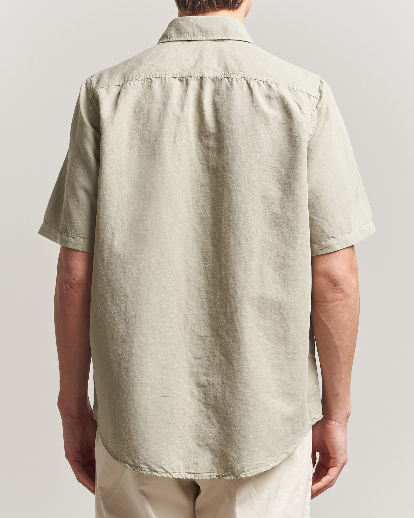 Herre | Skjorter | Filippa K | Cotton/Linen Short Sleeve Shirt Light Green