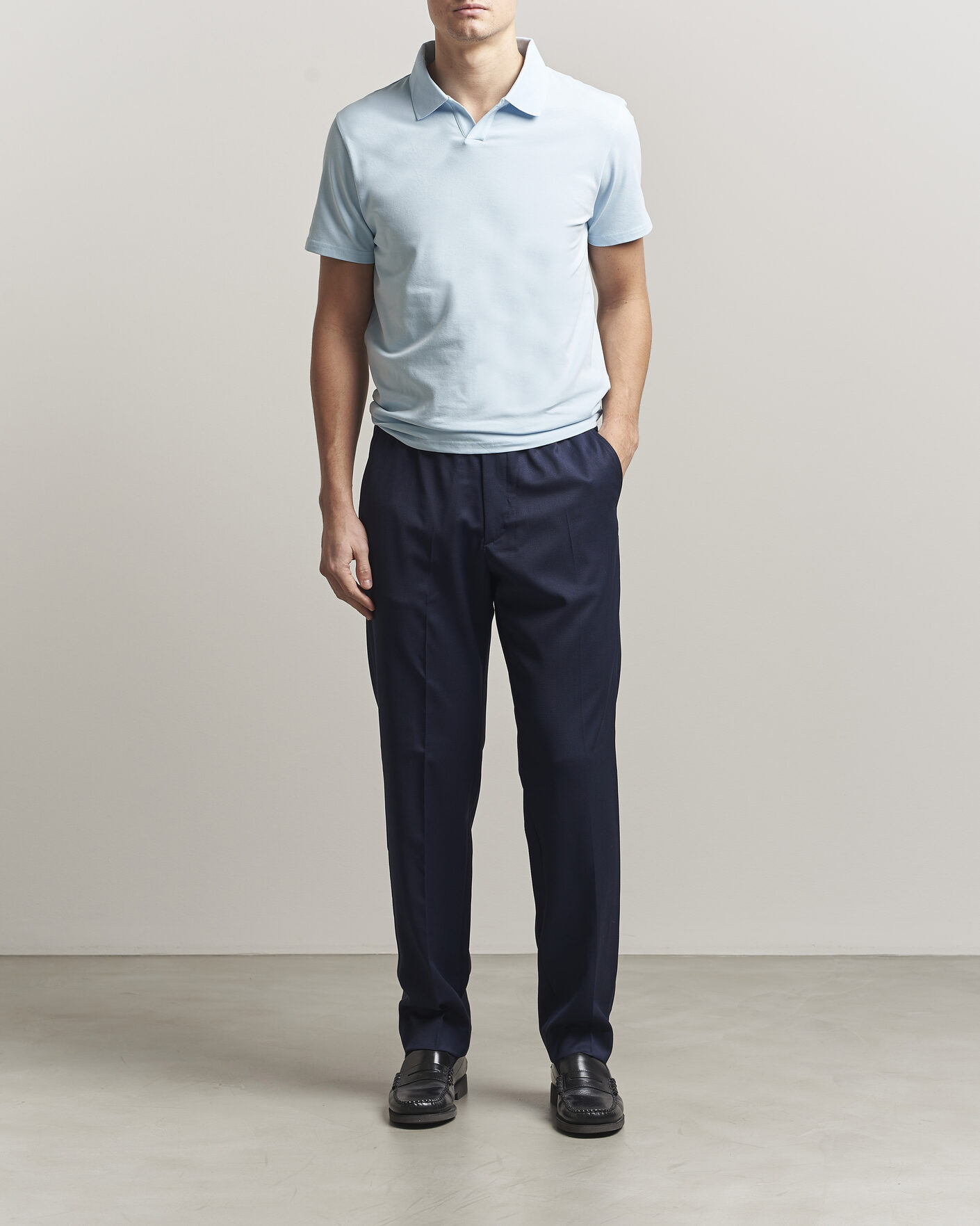 Herre | Bukser | Filippa K | Theo Relaxed Wool Trousers Ink Navy