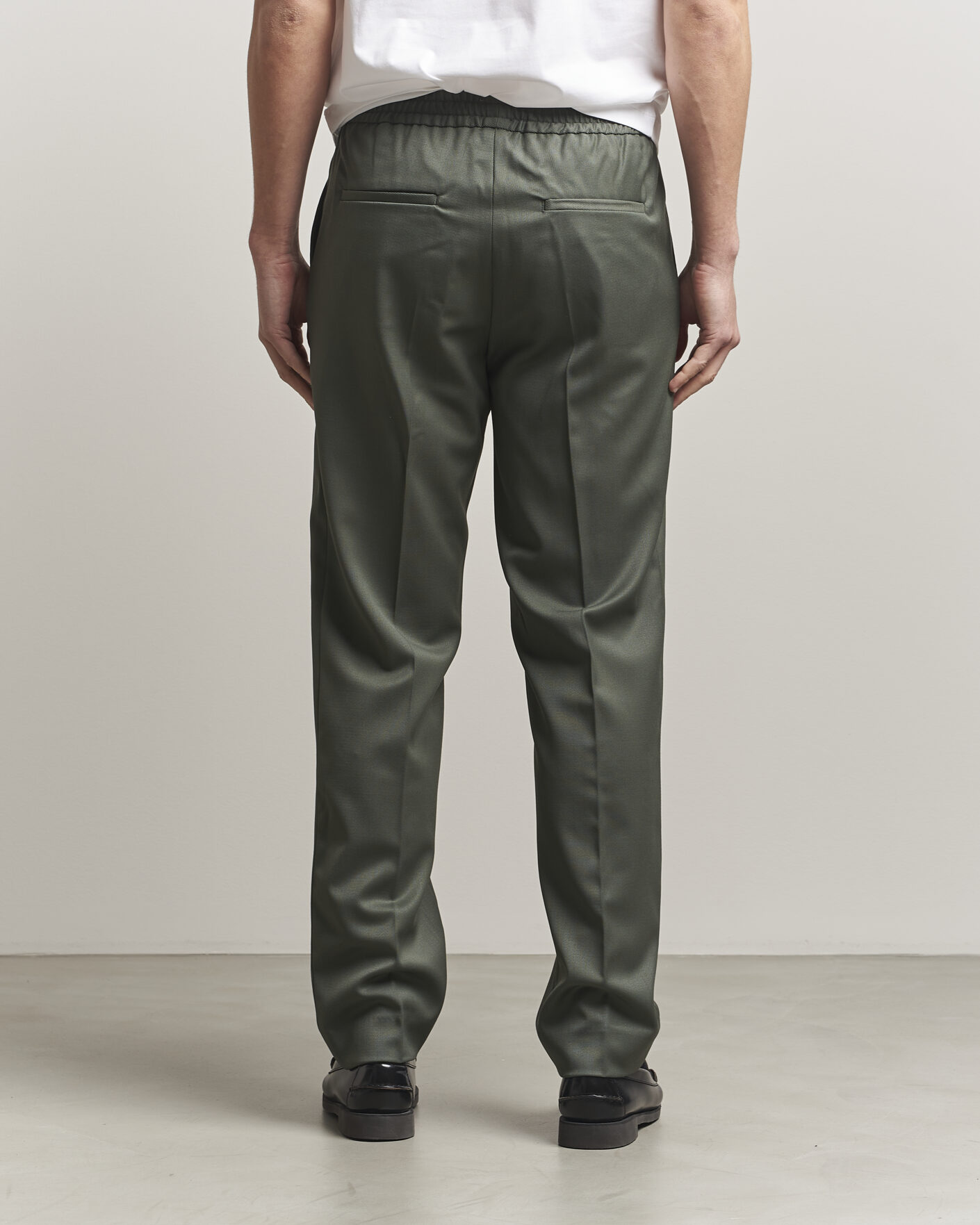 Herre | Bukser | Filippa K | Theo Relaxed Wool Trousers Grey Green