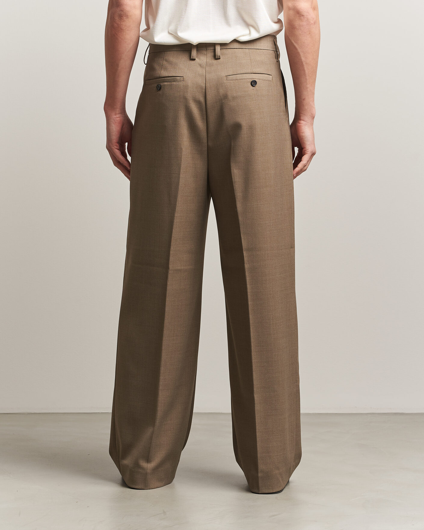 Herre | Bukser | Filippa K | Milo Wide Wool Trousers Light Driftwood
