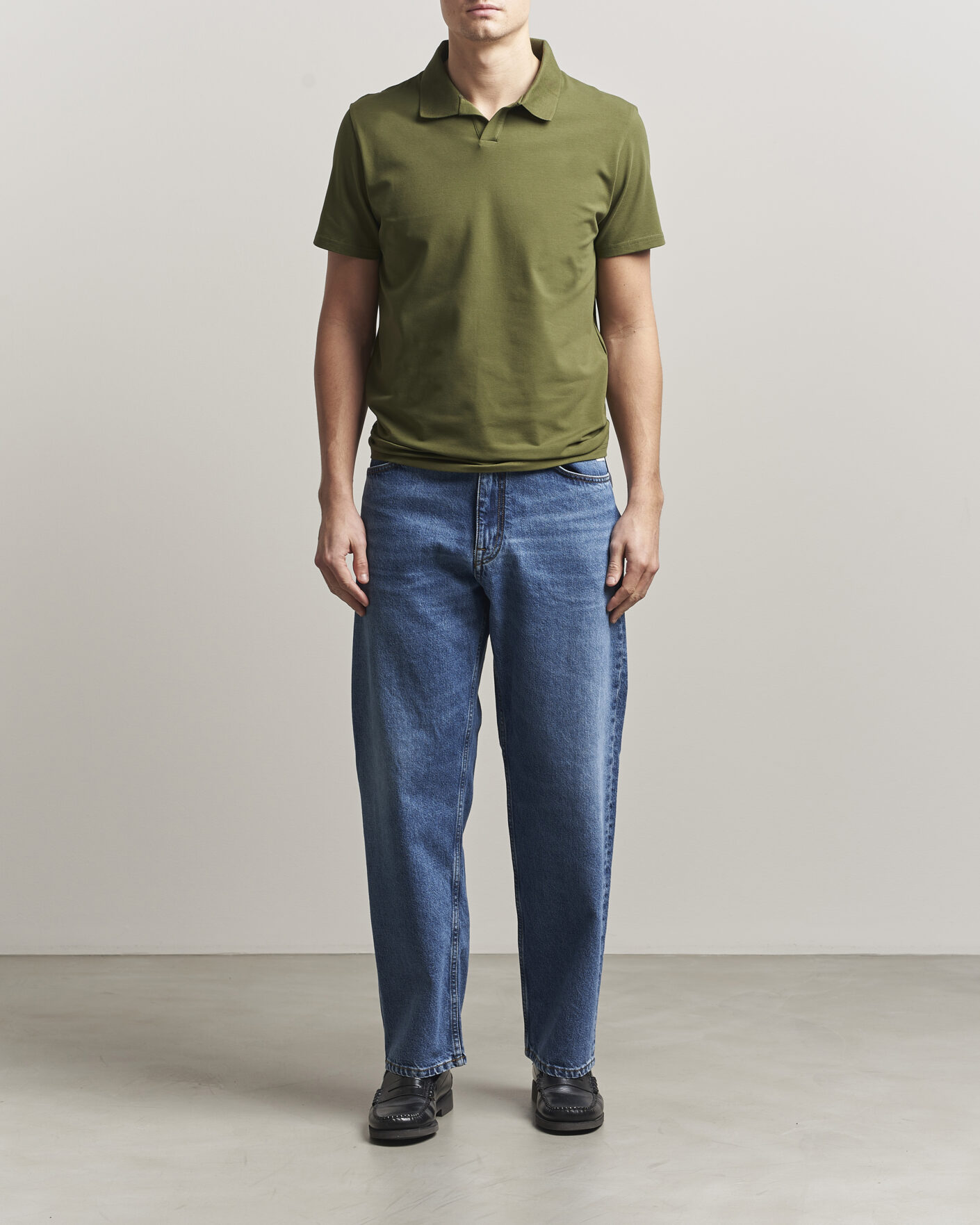 Herre | Pikéer | Filippa K | Soft Lycra Polo T-Shirt Laurel Green