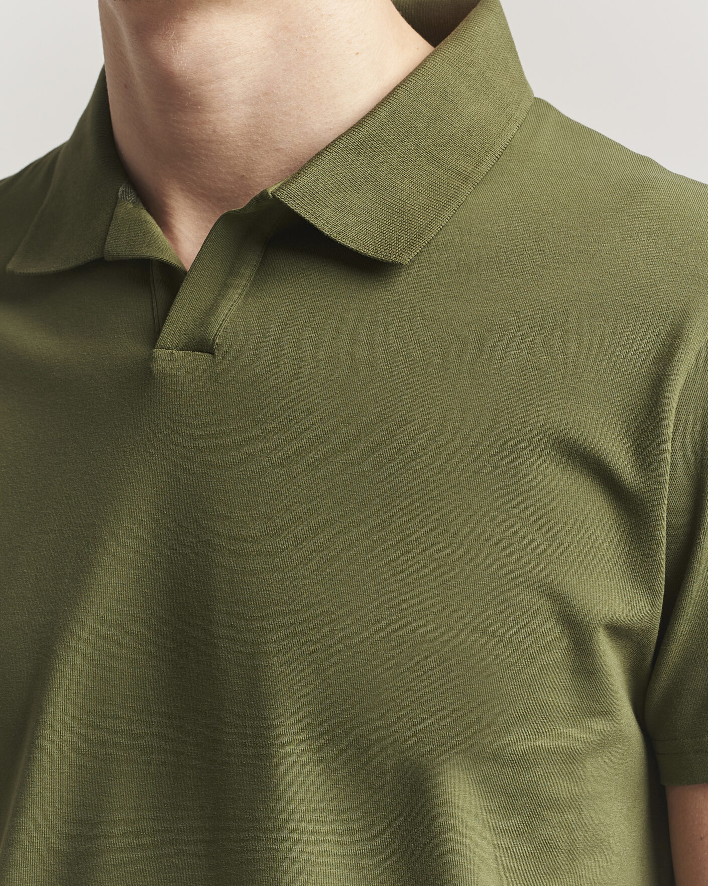Herre | Pikéer | Filippa K | Soft Lycra Polo T-Shirt Laurel Green