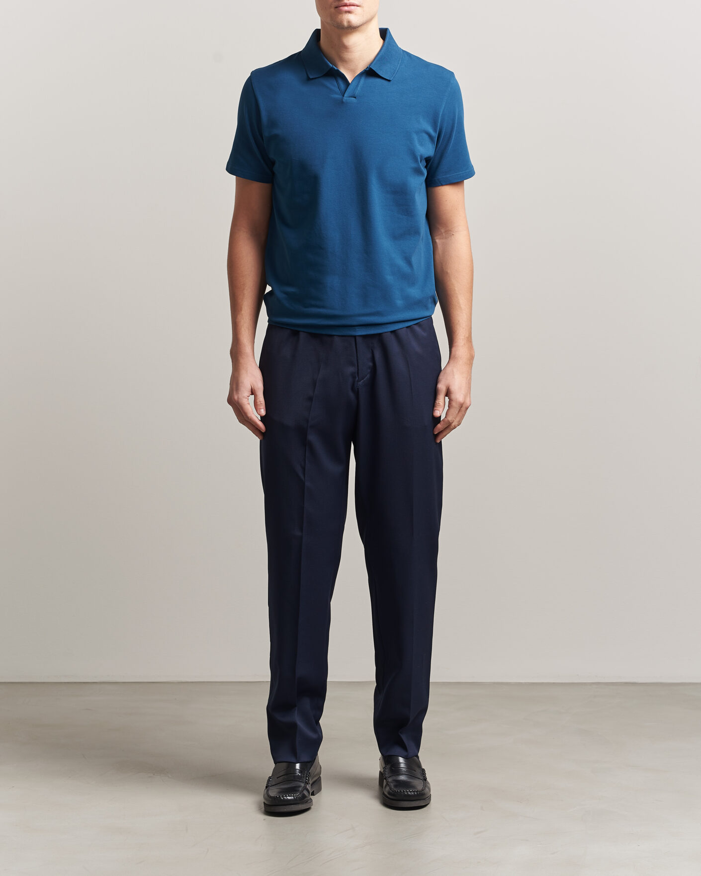 Herre | Pikéer | Filippa K | Soft Lycra Polo T-Shirt Night Teal
