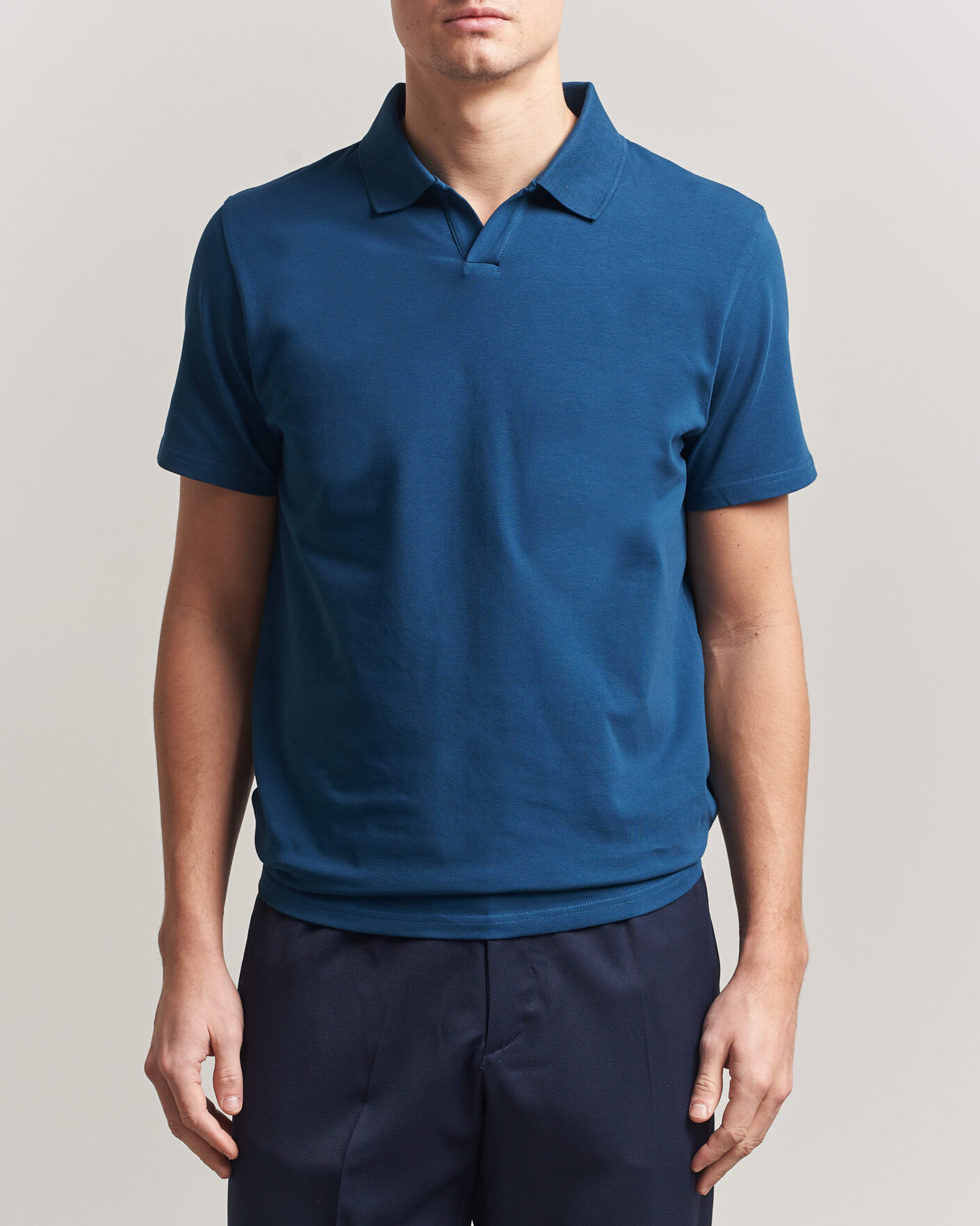 Herre | Pikéer | Filippa K | Soft Lycra Polo T-Shirt Night Teal