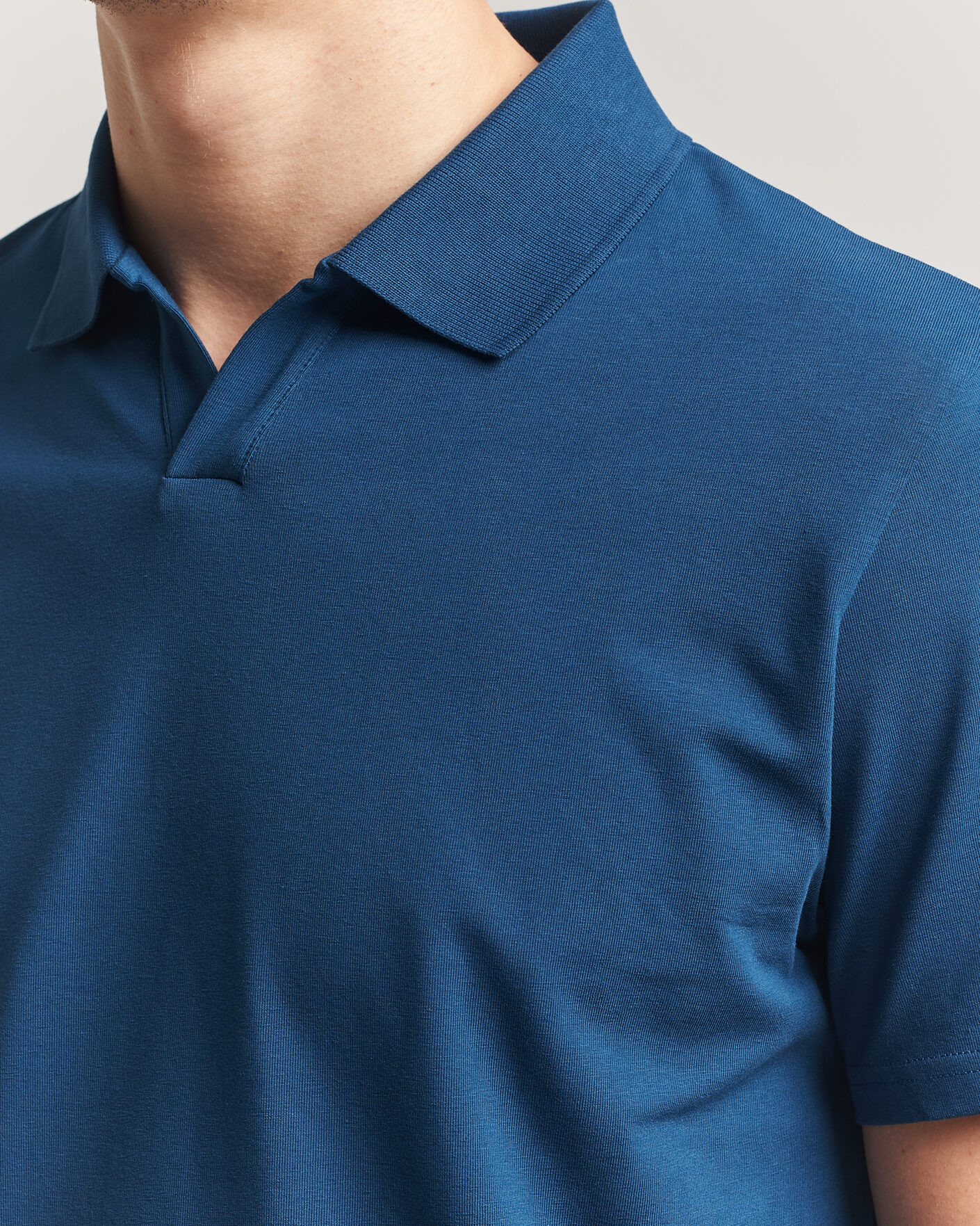 Herre | Pikéer | Filippa K | Soft Lycra Polo T-Shirt Night Teal