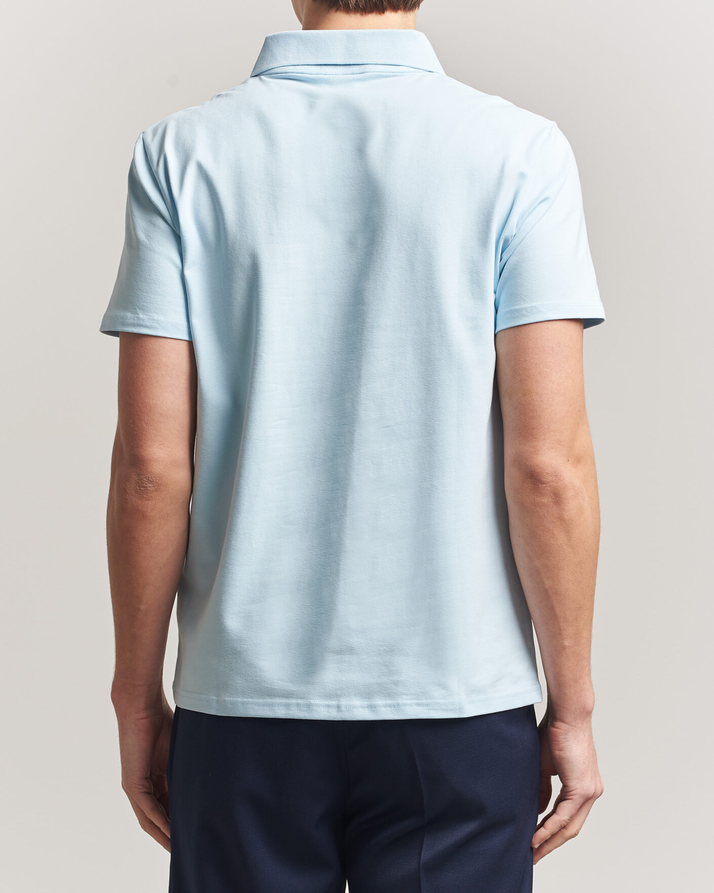 Herre | Pikéer | Filippa K | Soft Lycra Polo T-Shirt Frost Blue