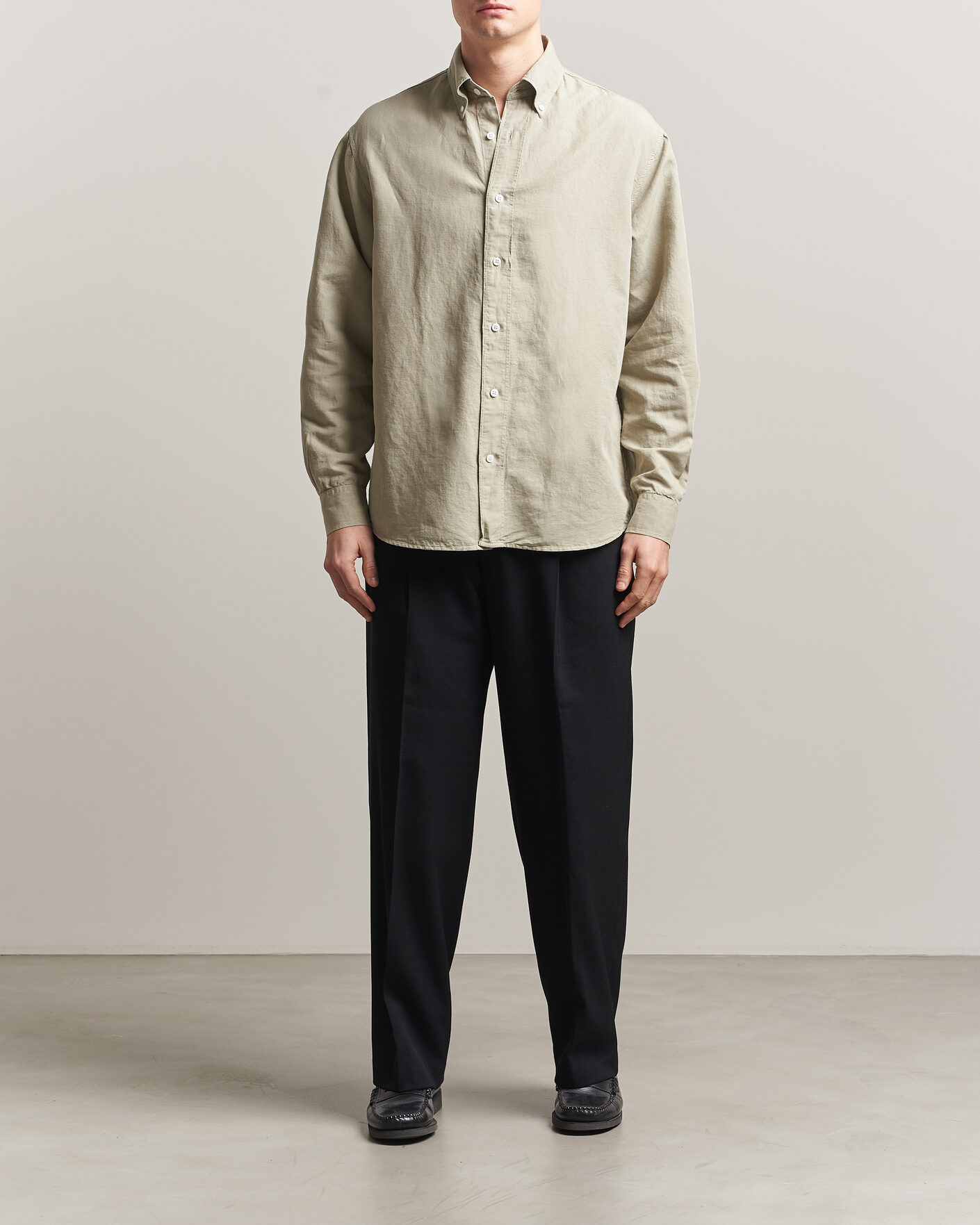Herre | Skjorter | Filippa K | Relaxed Cotton/Linen Shirt Light Green