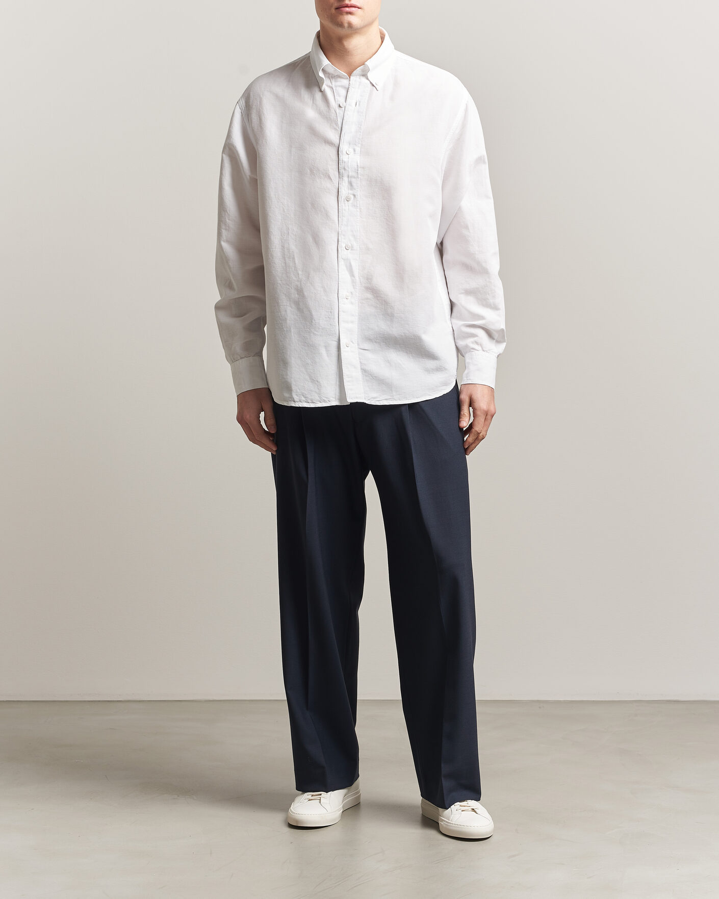 Herre | Skjorter | Filippa K | Relaxed Cotton/Linen Shirt White