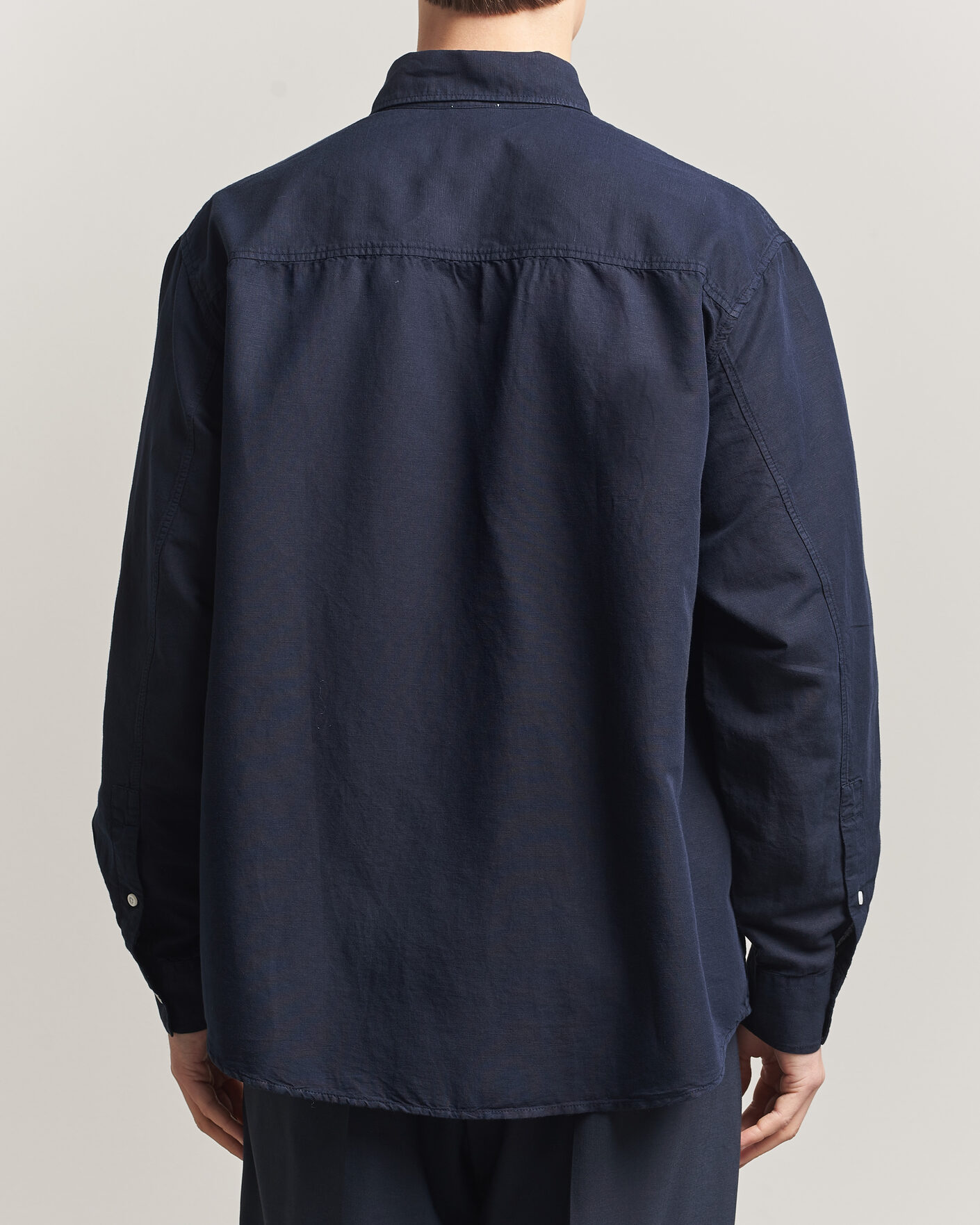 Herre | Skjorter | Filippa K | Relaxed Cotton/Linen Shirt Navy