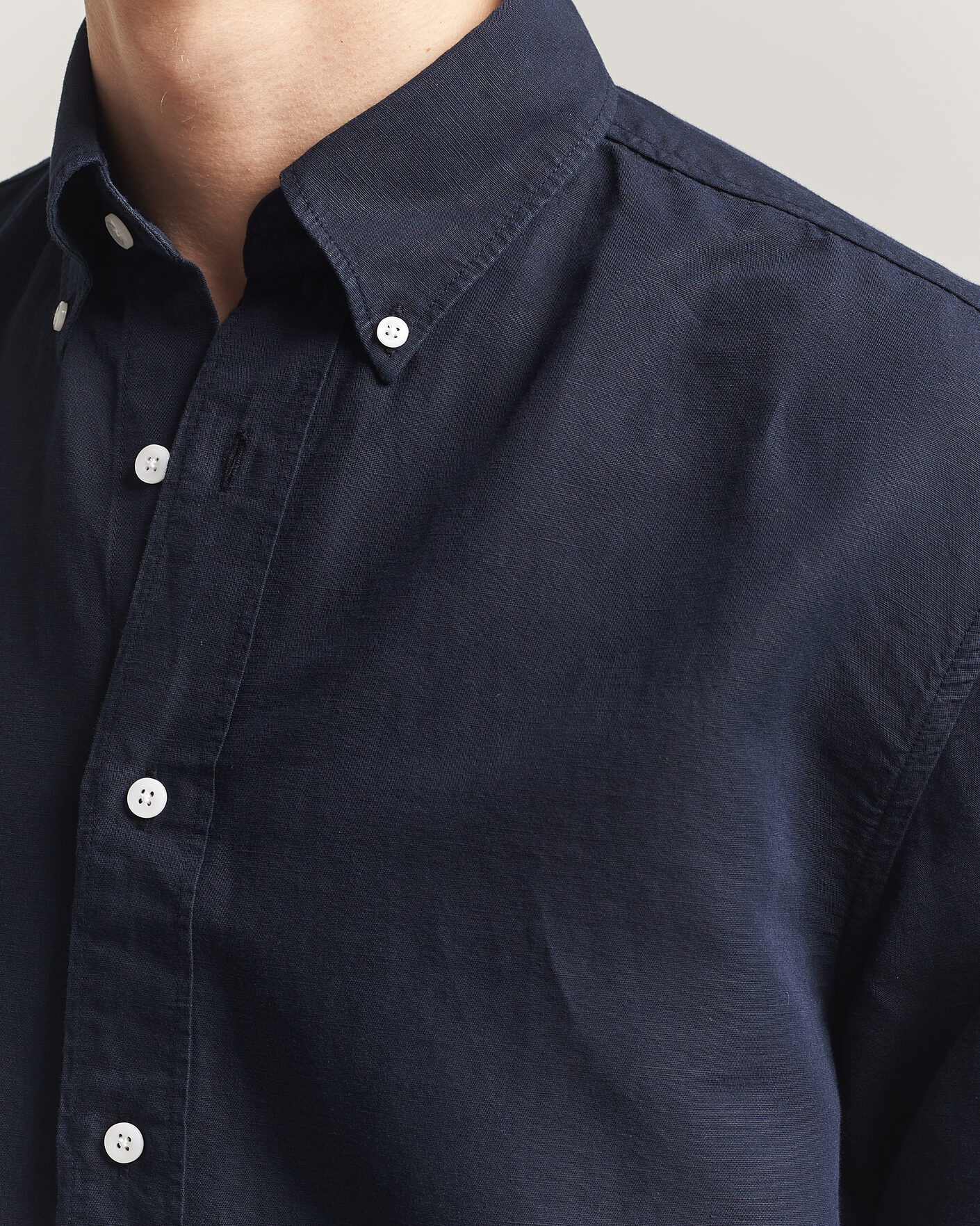 Herre | Skjorter | Filippa K | Relaxed Cotton/Linen Shirt Navy