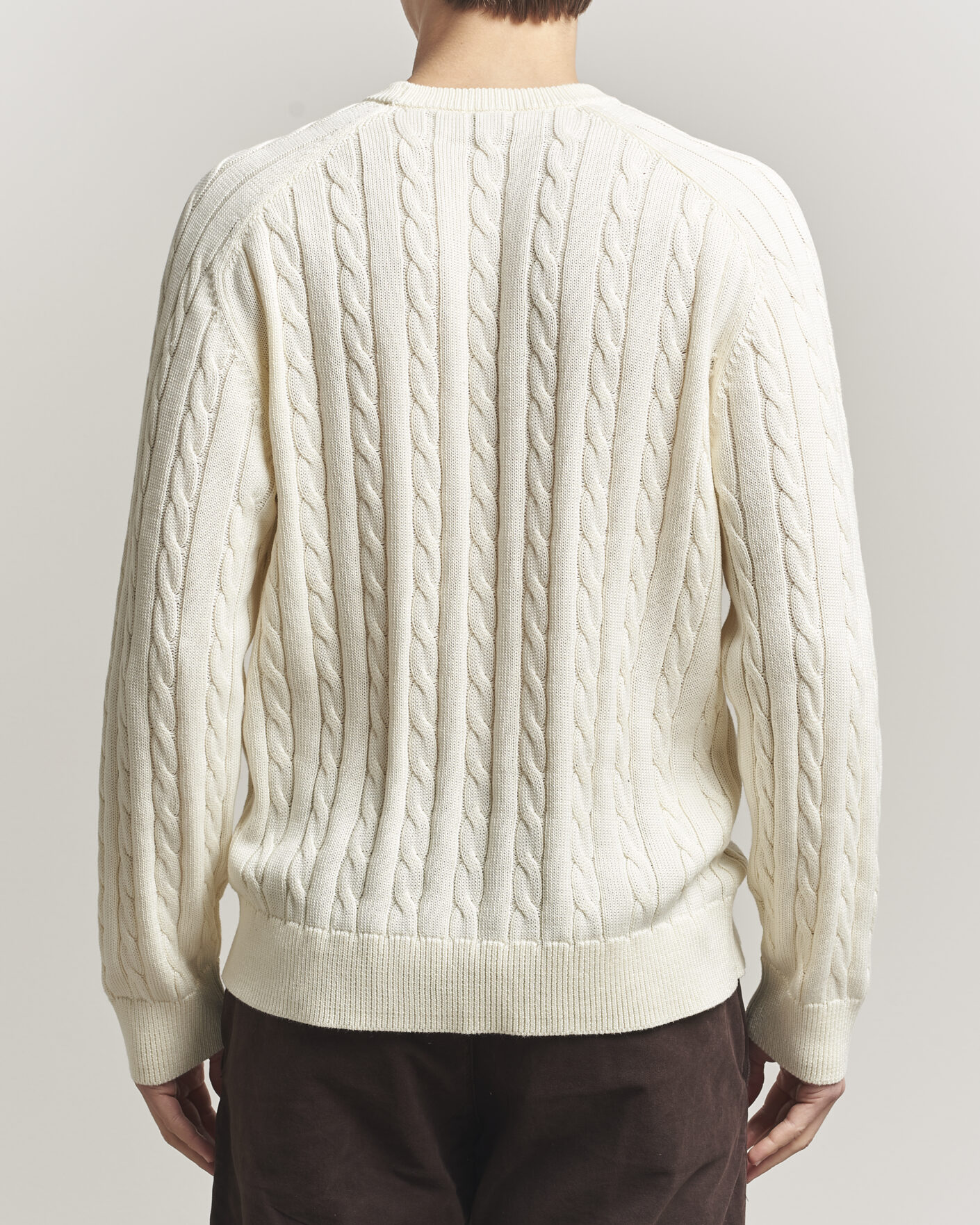 Herre | Gensere | Filippa K | Cotton Cable Crew Neck Sweater Calico White