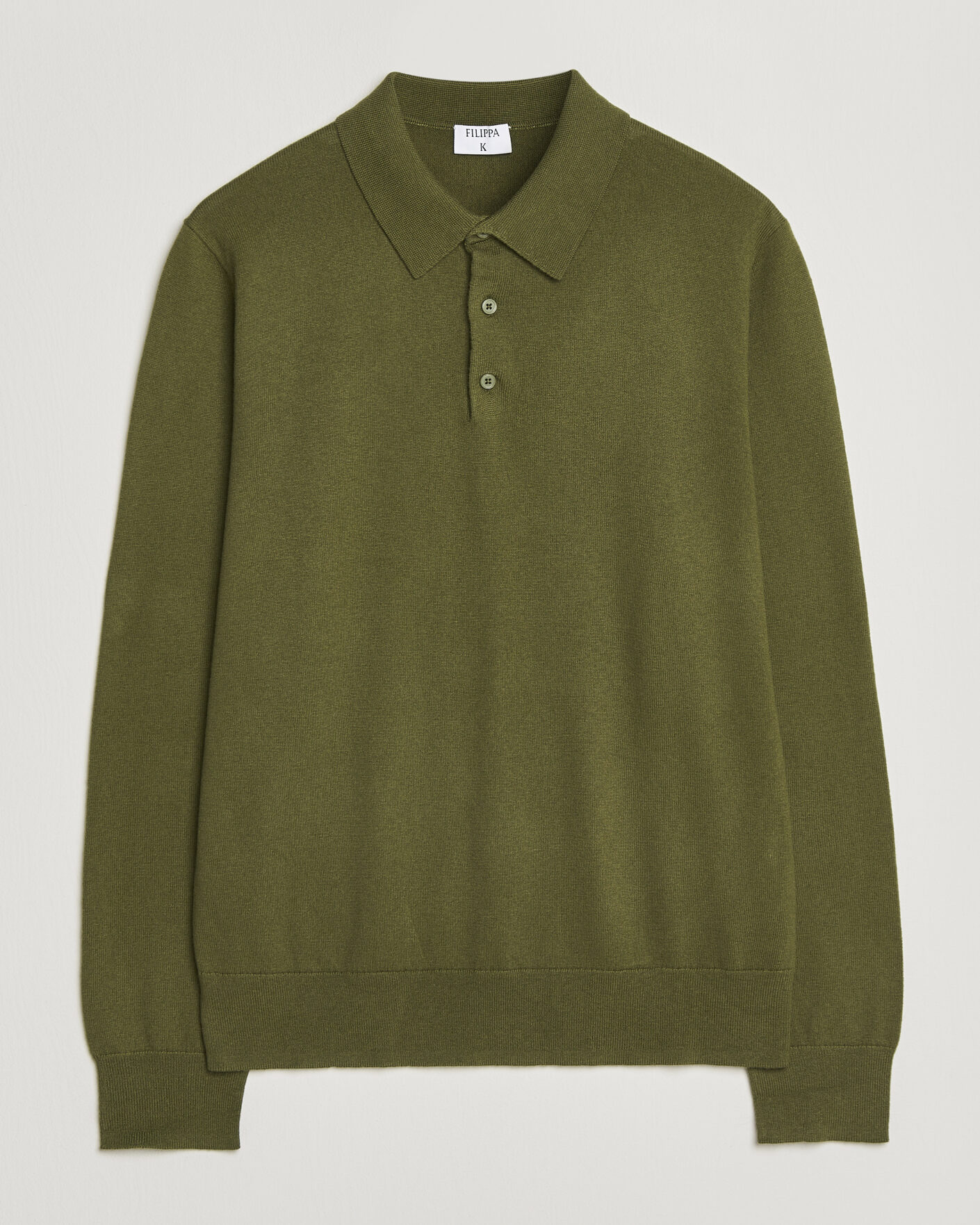 Herre | Gensere | Filippa K | Knitted Polo Shirt Laurel Green