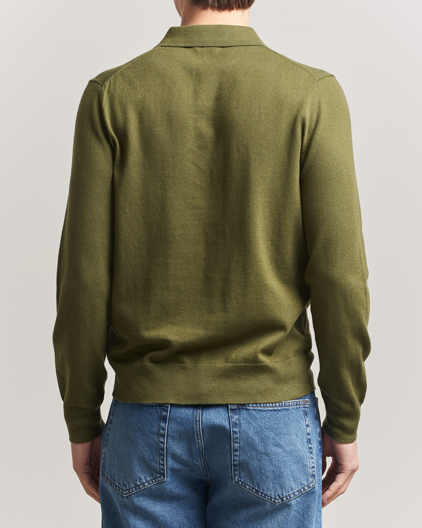 Herre | Gensere | Filippa K | Knitted Polo Shirt Laurel Green