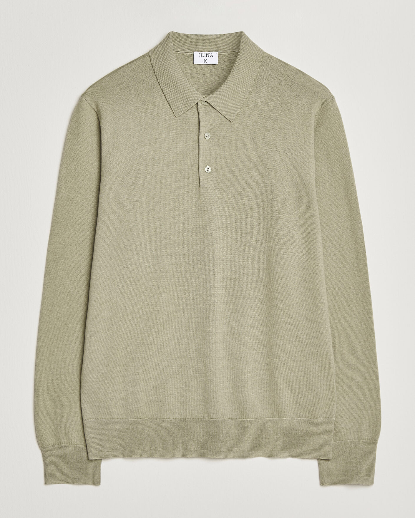 Herre | Gensere | Filippa K | Knitted Polo Shirt Light Green