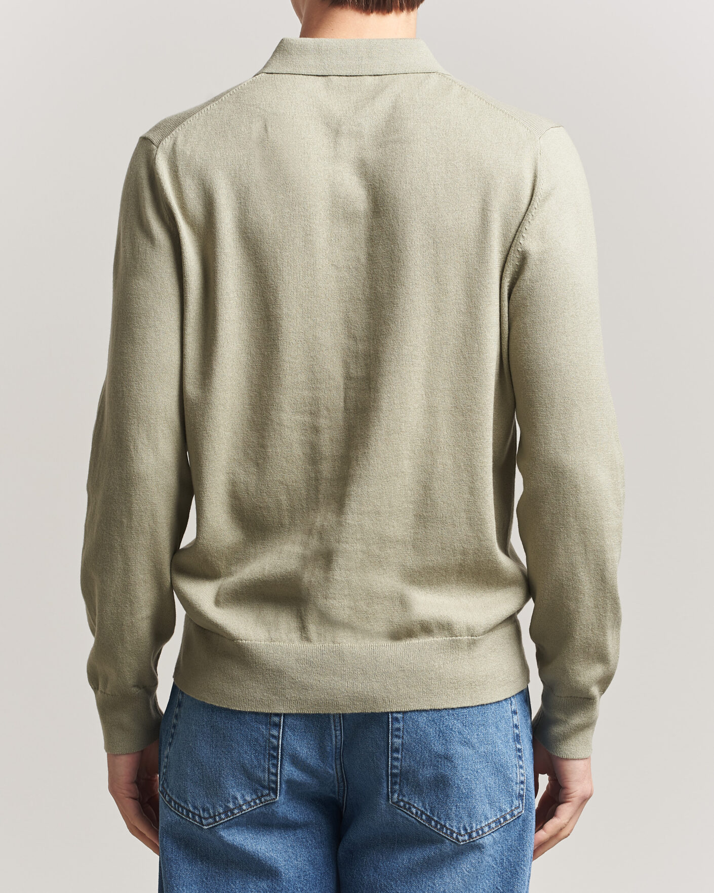 Herre | Gensere | Filippa K | Knitted Polo Shirt Light Green