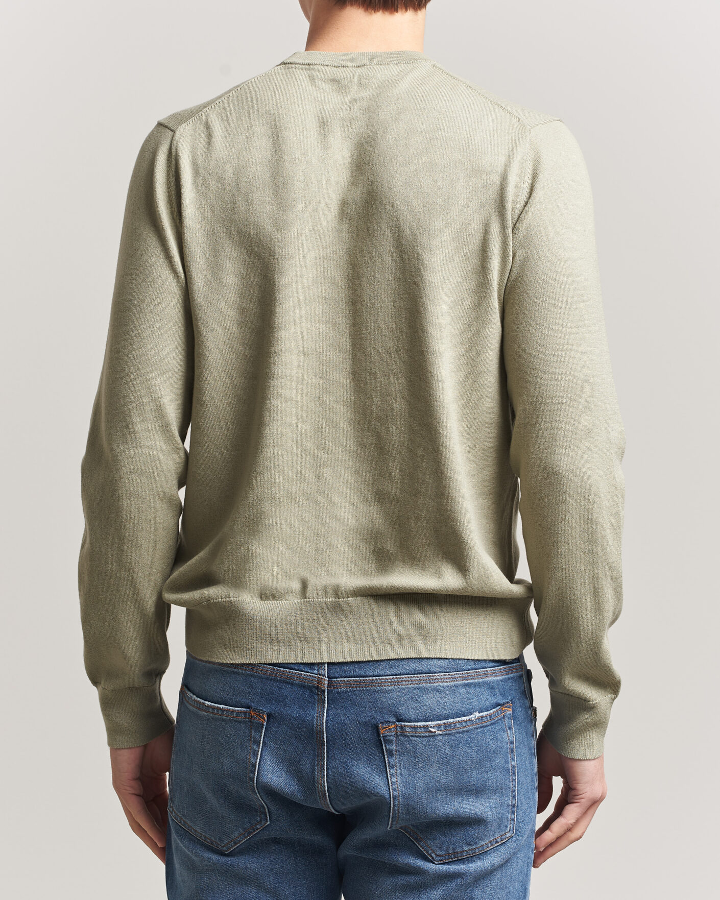 Herre | Gensere | Filippa K | Cotton Merino Knitted Sweater Light Green