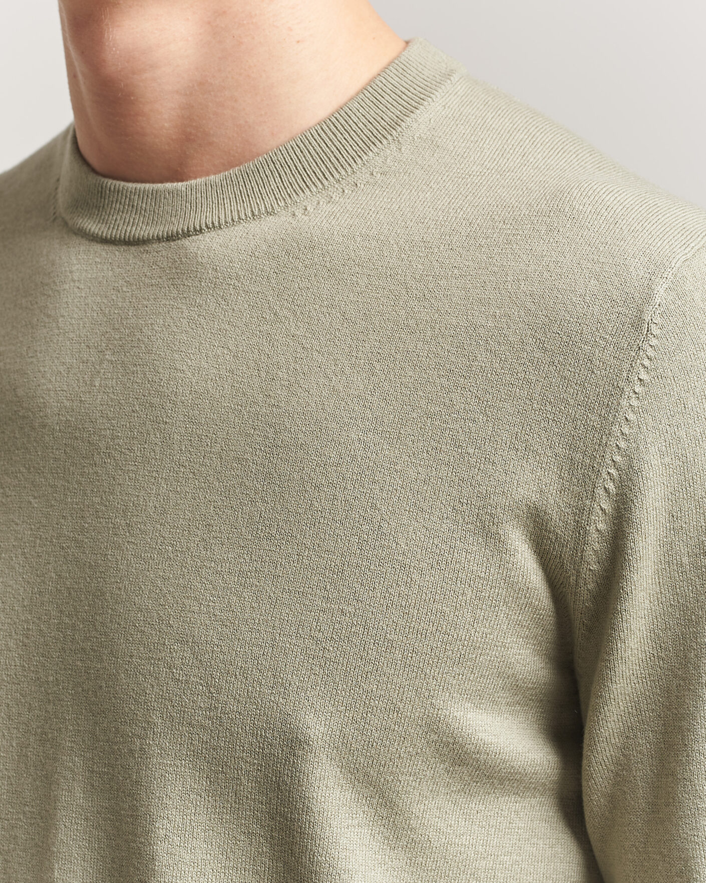 Herre | Gensere | Filippa K | Cotton Merino Knitted Sweater Light Green