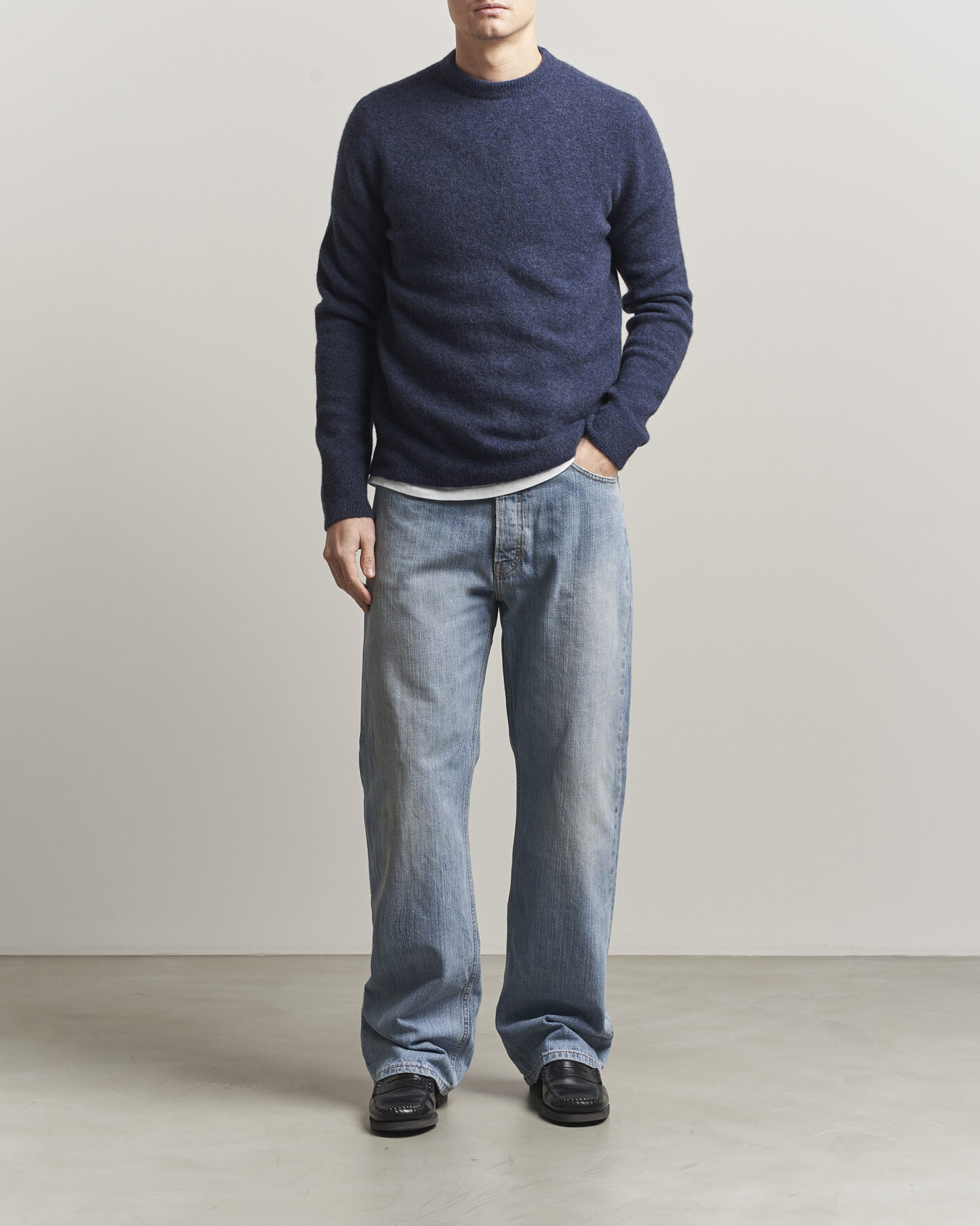 Herre | Gensere | Filippa K | Yak Knitted Sweater Night Teal