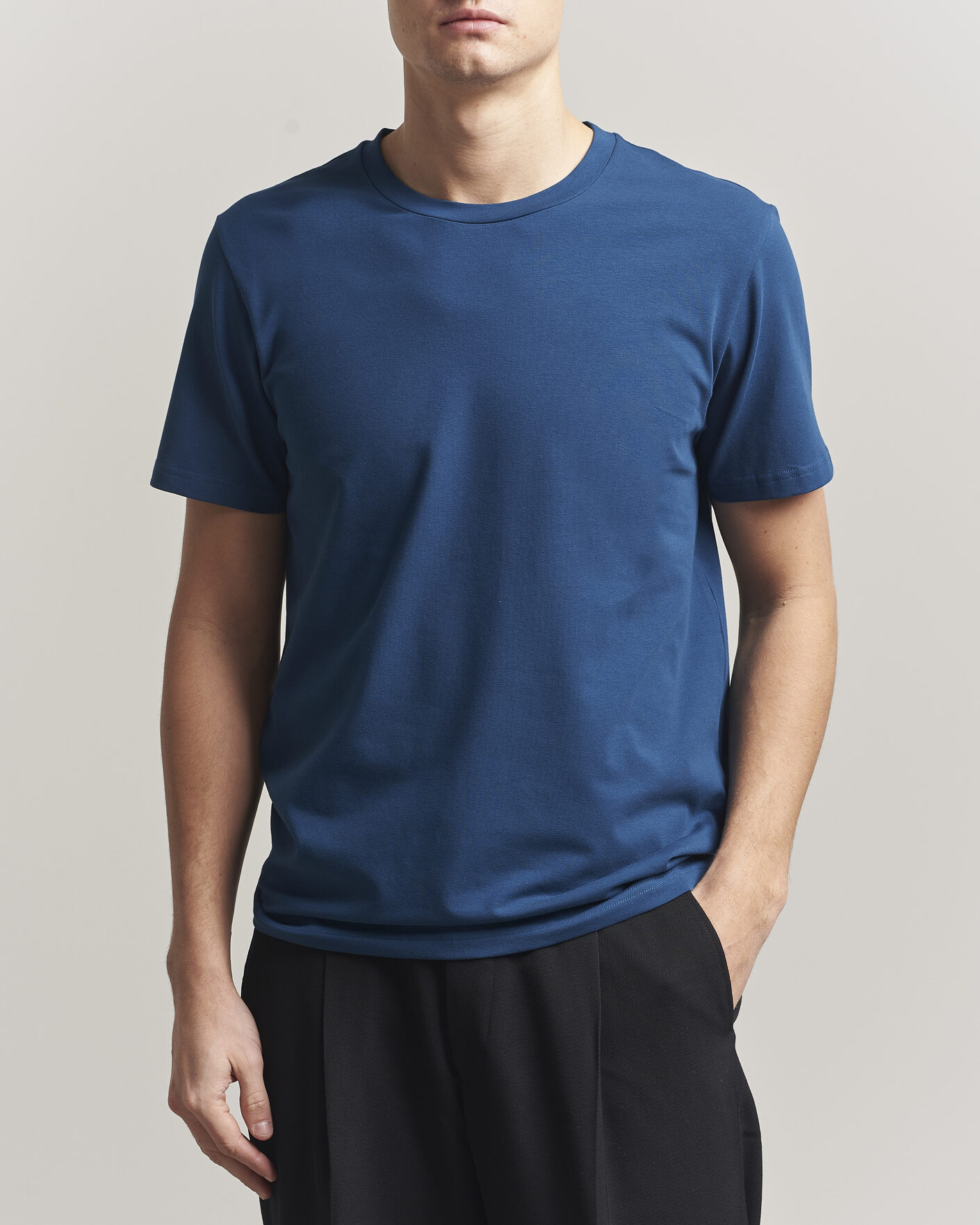 Herre | T-Shirts | Filippa K | Soft Lycra T-Shirt Night Teal