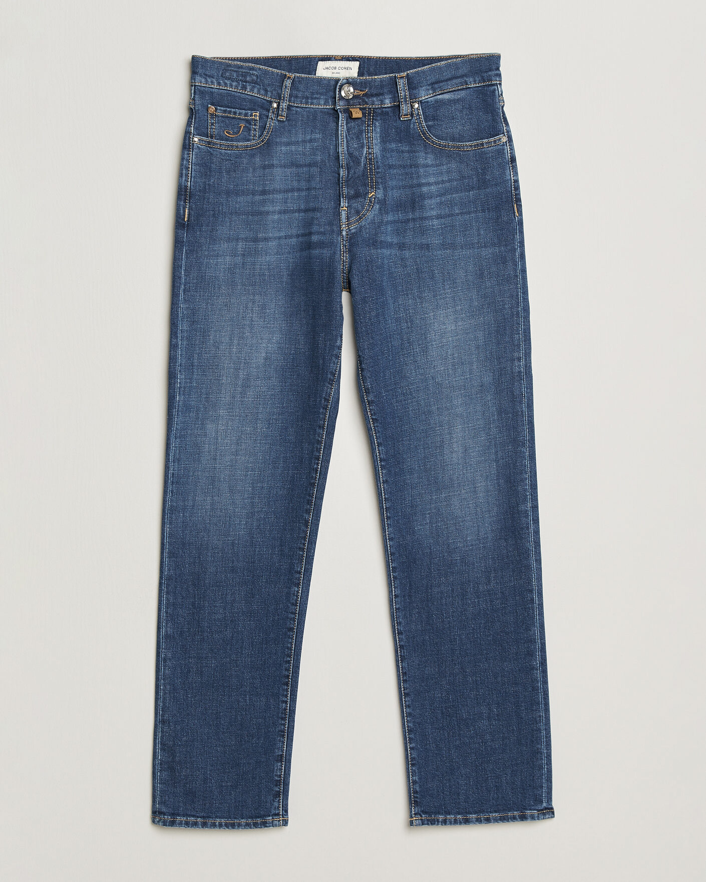Herre | Jeans | Jacob Cohën | Edos Regular Straight Fit Stretch Jeans Mid Blue