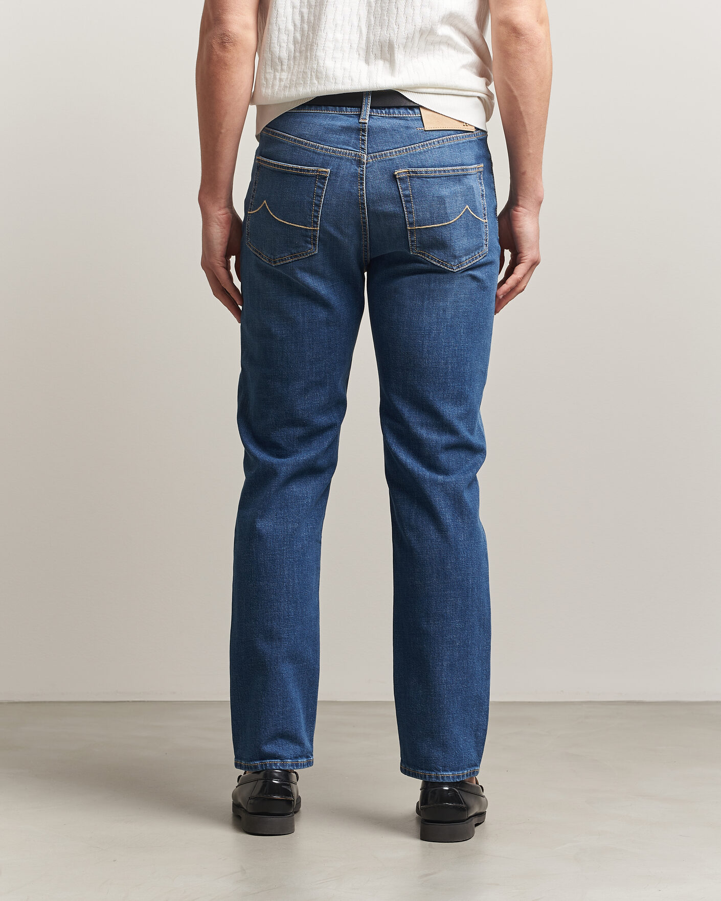 Herre | Bukser | Jacob Cohën | Edos Regular Straight Fit Stretch Jeans Mid Blue