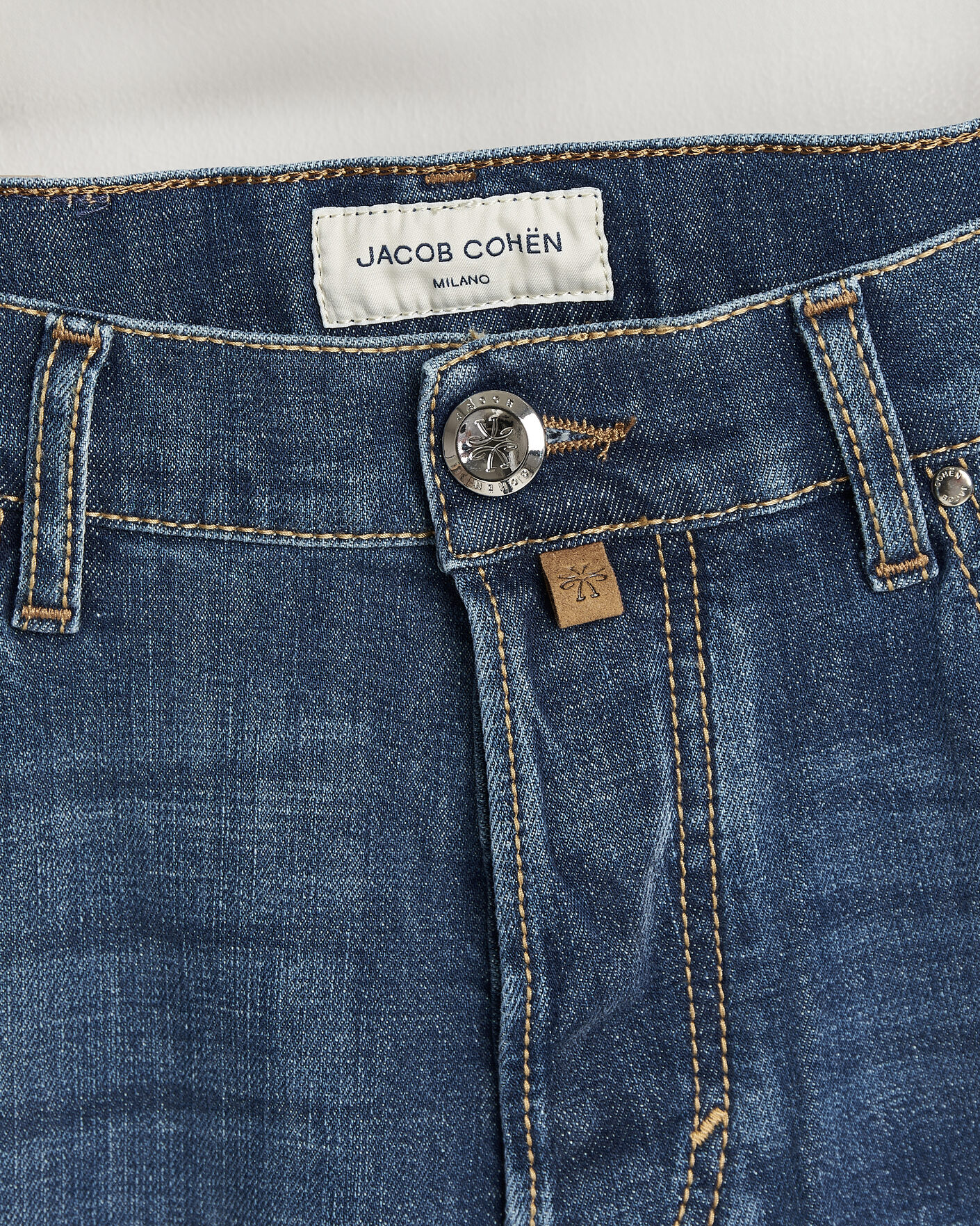 Herre | Jeans | Jacob Cohën | Edos Regular Straight Fit Stretch Jeans Mid Blue