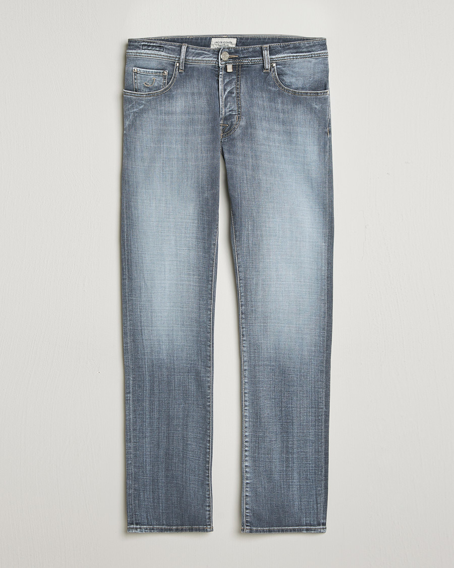 Herre | Jeans | Jacob Cohën | Bard Slim Fit Stretch Jeans Light Grey
