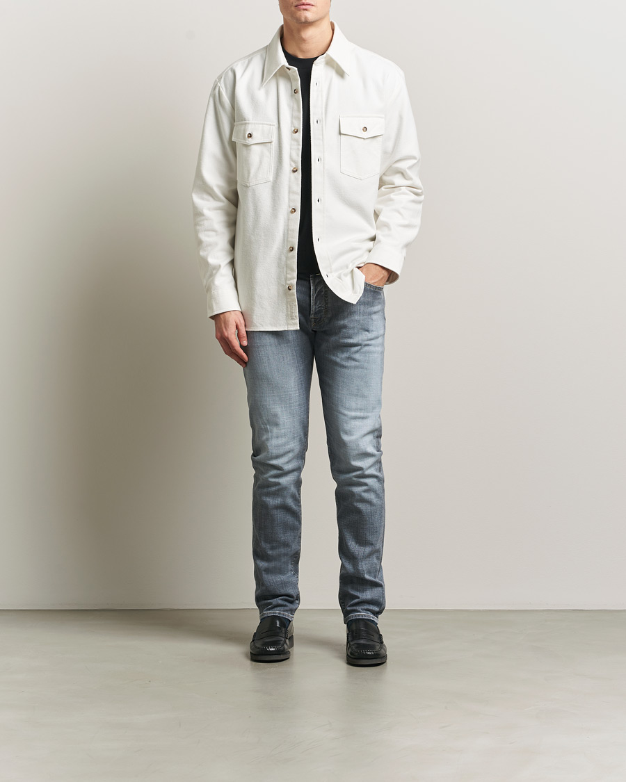 Herre | Jeans | Jacob Cohën | Bard Slim Fit Stretch Jeans Light Grey