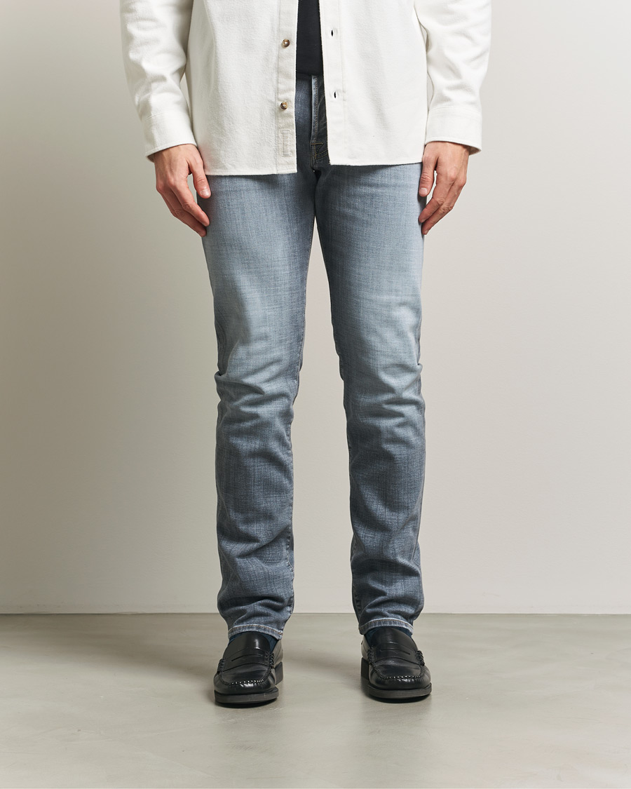 Herre | Jeans | Jacob Cohën | Bard Slim Fit Stretch Jeans Light Grey