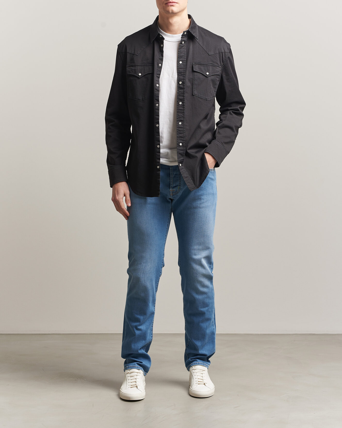 Herre | Jeans | Jacob Cohën | Bard Slim Fit Stretch Jeans Super Light Blue