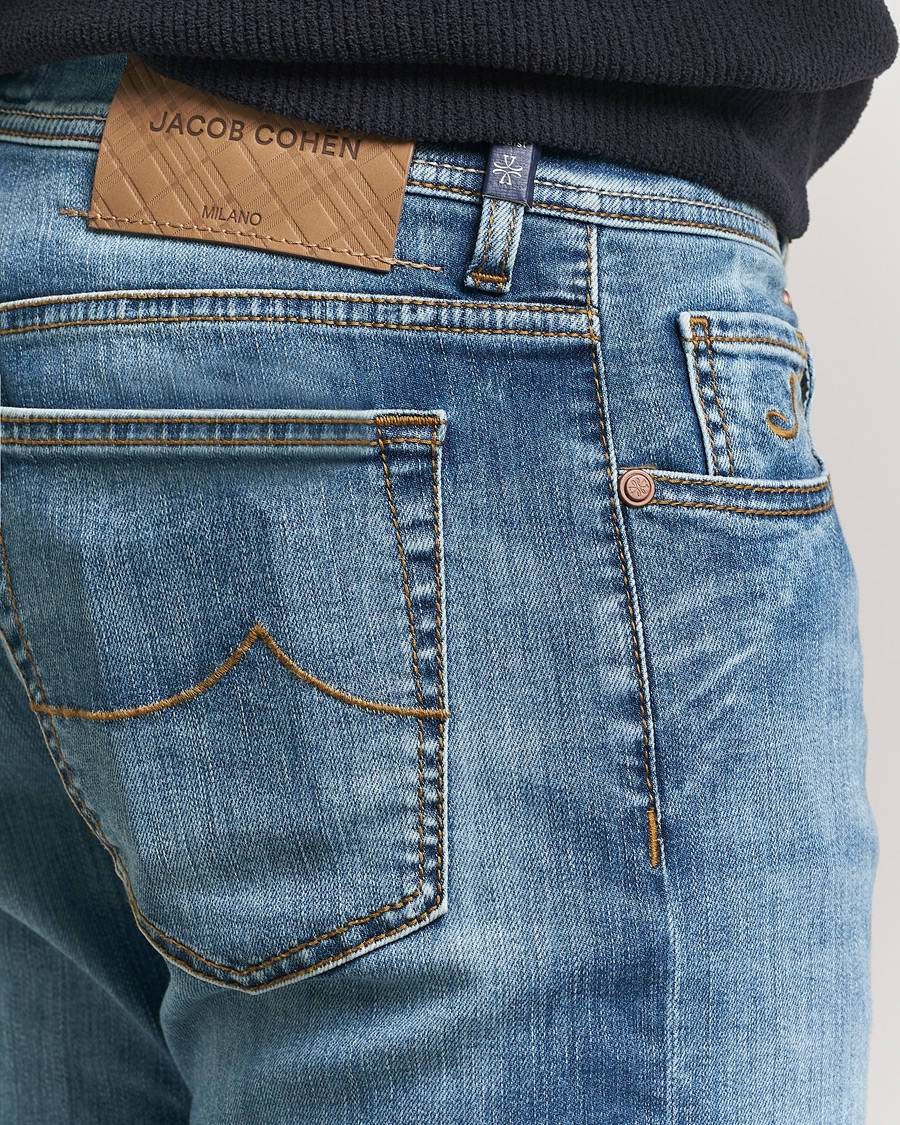 Herre | Jeans | Jacob Cohën | Bard Slim Fit Stretch Jeans Light Blue