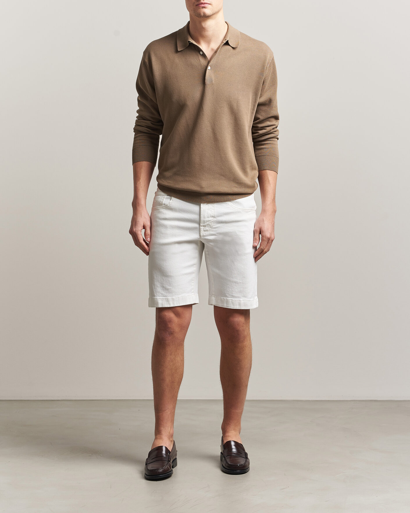 Herre | Shorts | Jacob Cohën | Nicolas Bull Stretch Denim Shorts White