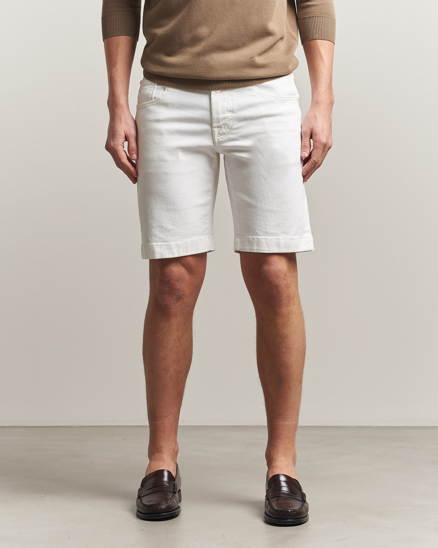 Herre | Shorts | Jacob Cohën | Nicolas Bull Stretch Denim Shorts White