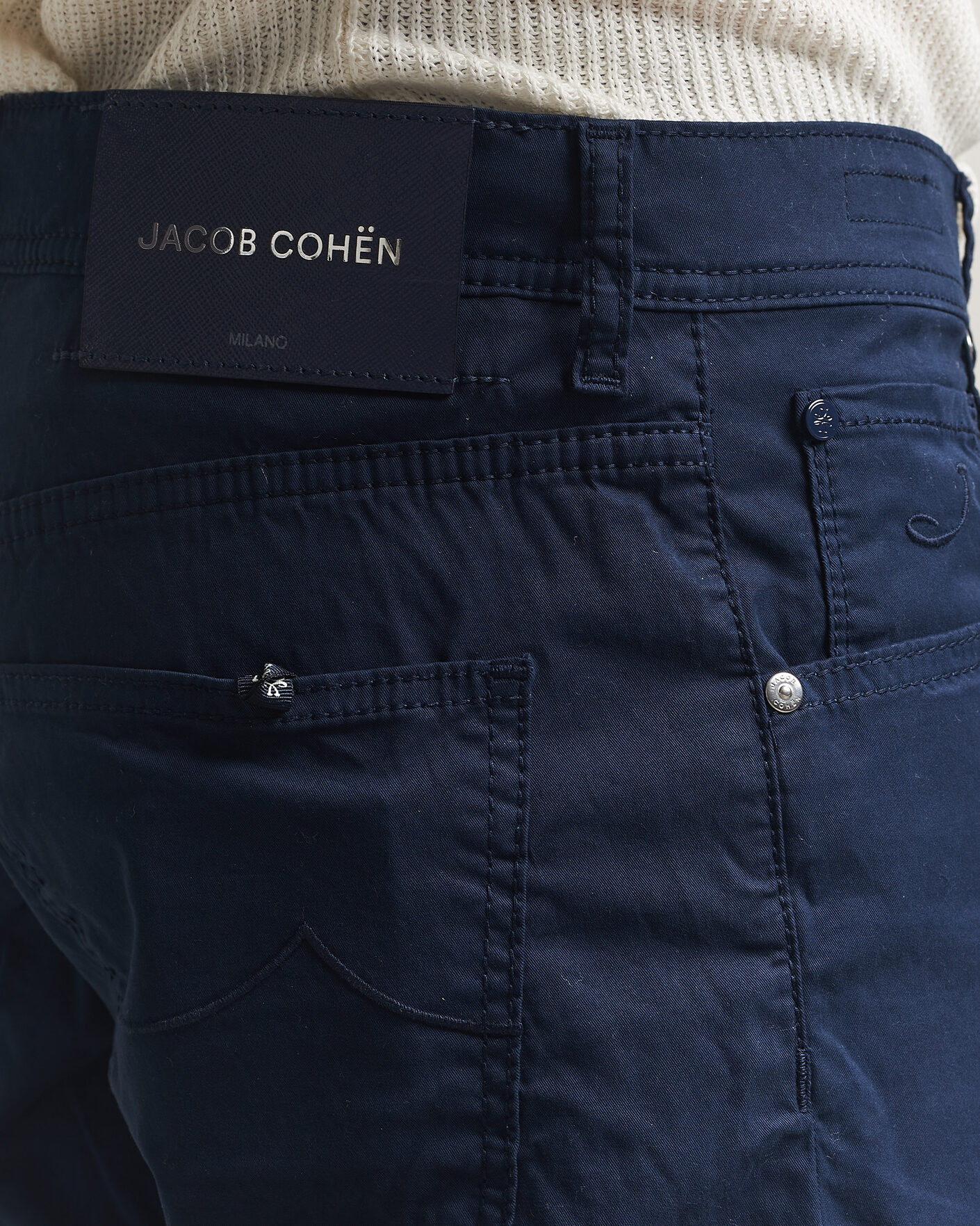 Herre | Shorts | Jacob Cohën | Nicolas Cotton Gabardine Shorts Navy