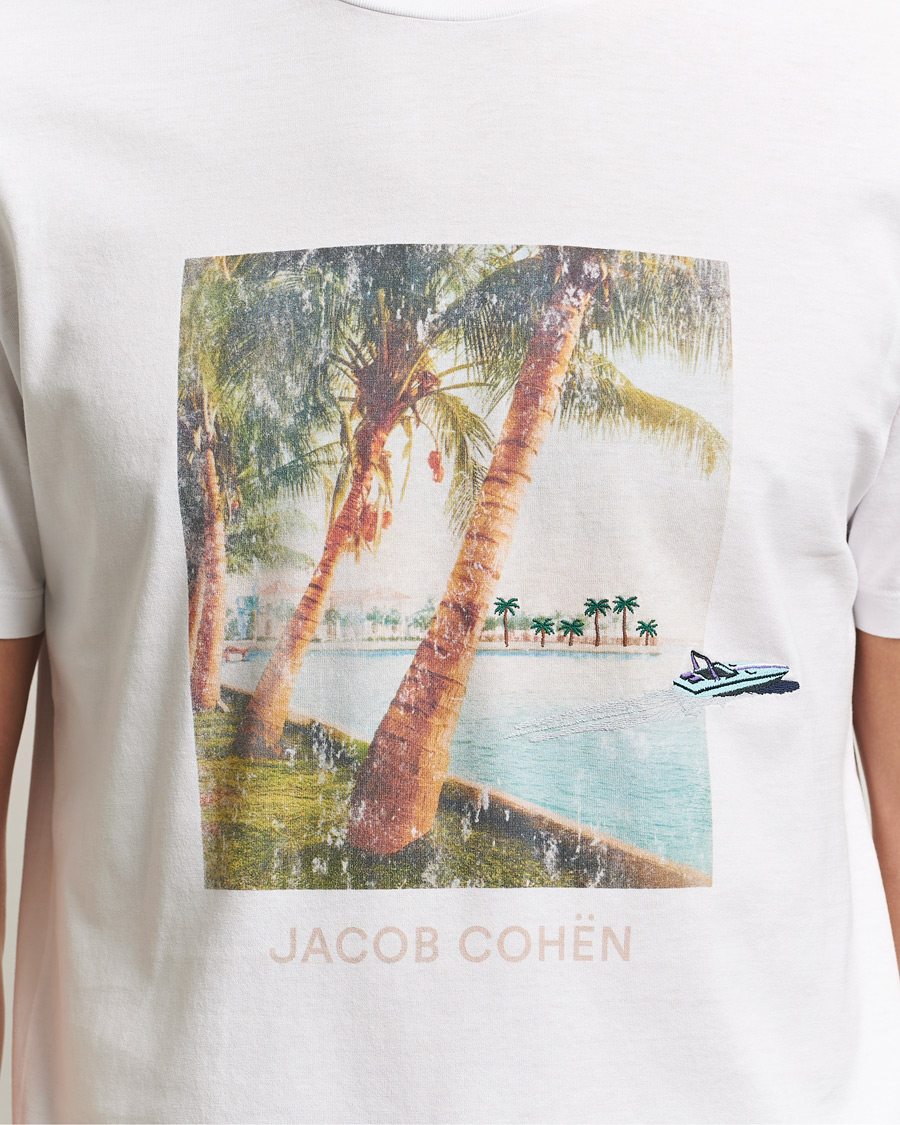 Herre | T-Shirts | Jacob Cohën | Cotton Logo T-Shirt White