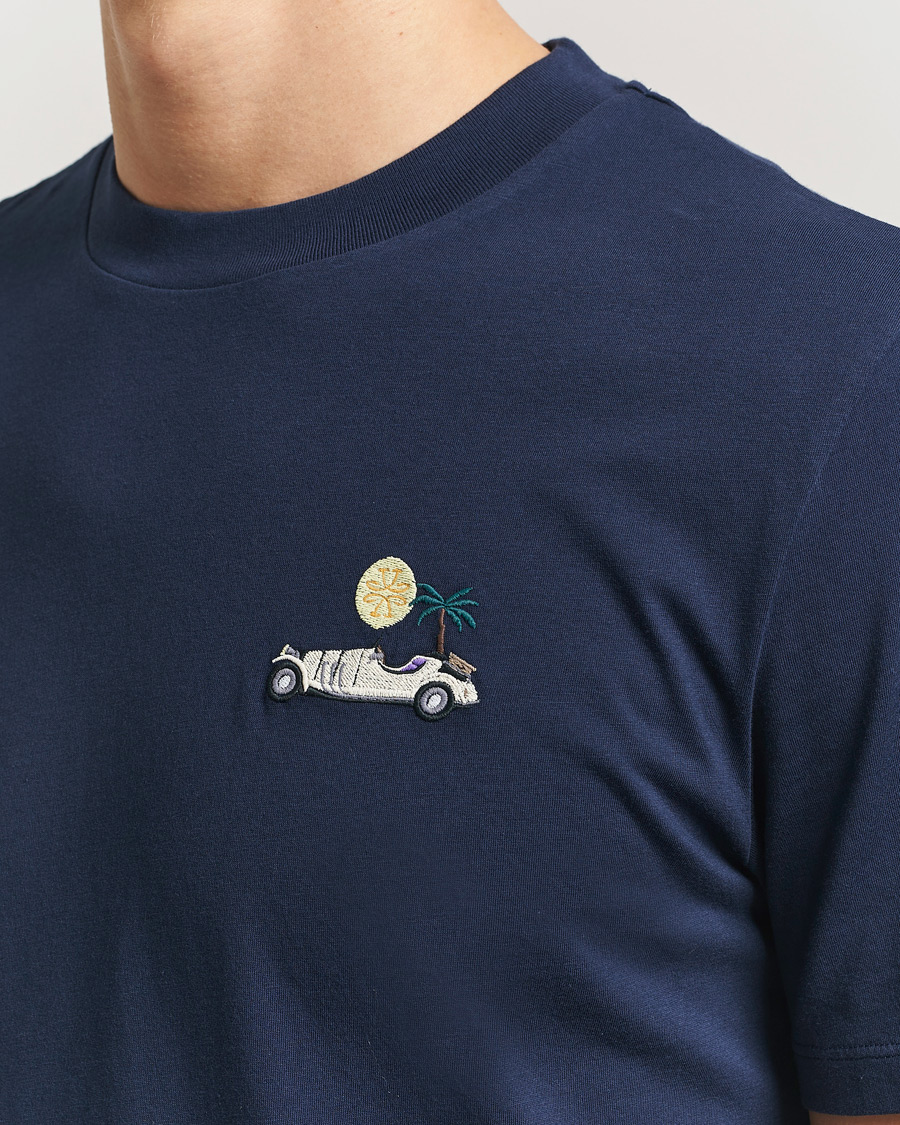 Herre | T-Shirts | Jacob Cohën | Cotton Logo T-Shirt Navy