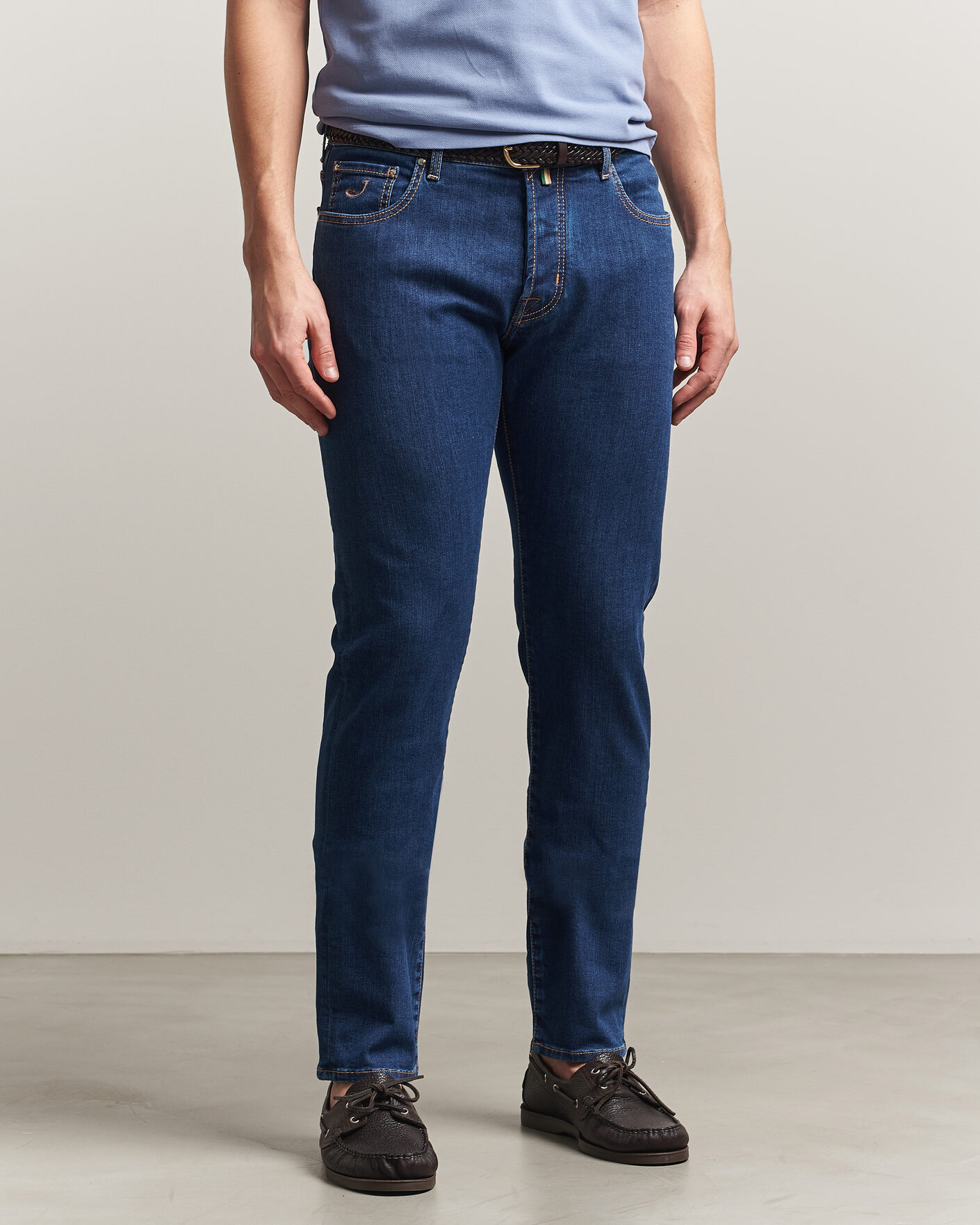 Herre | Jeans | Jacob Cohën | Bard Slim Fit Stretch Porsche Patch Jeans Dark Blue