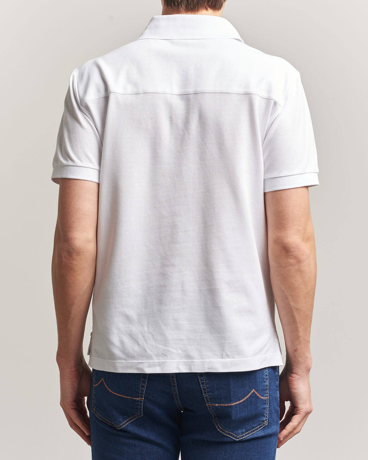 Herre | Pikéer | Jacob Cohën | Cotton Polo Piquet Optical White