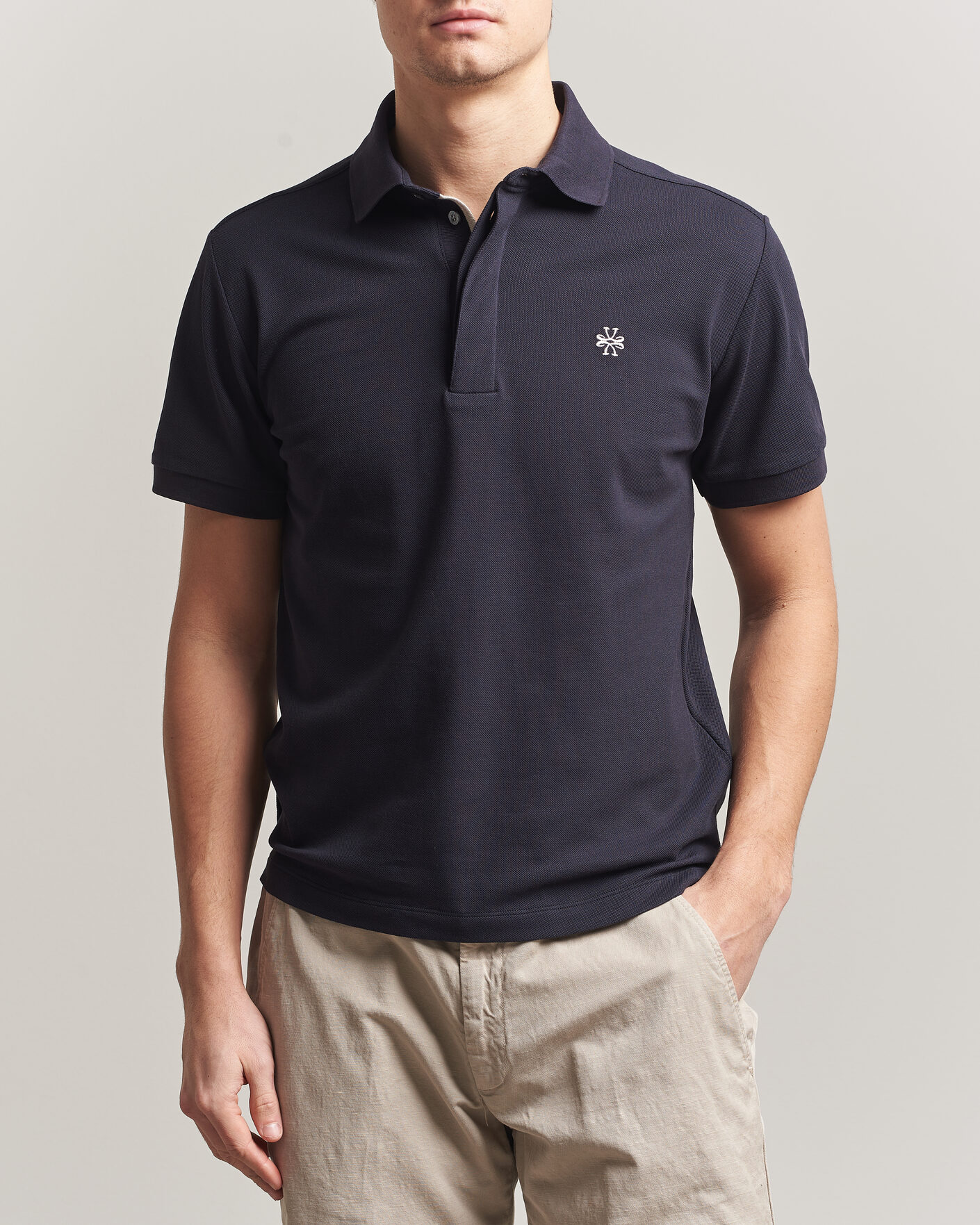 Herre | Pikéer | Jacob Cohën | Cotton Polo Piquet Navy Blue
