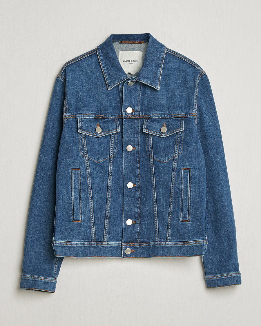 Herre | Jakker | Jacob Cohën | Denim Trucker Jacket Mid Blue