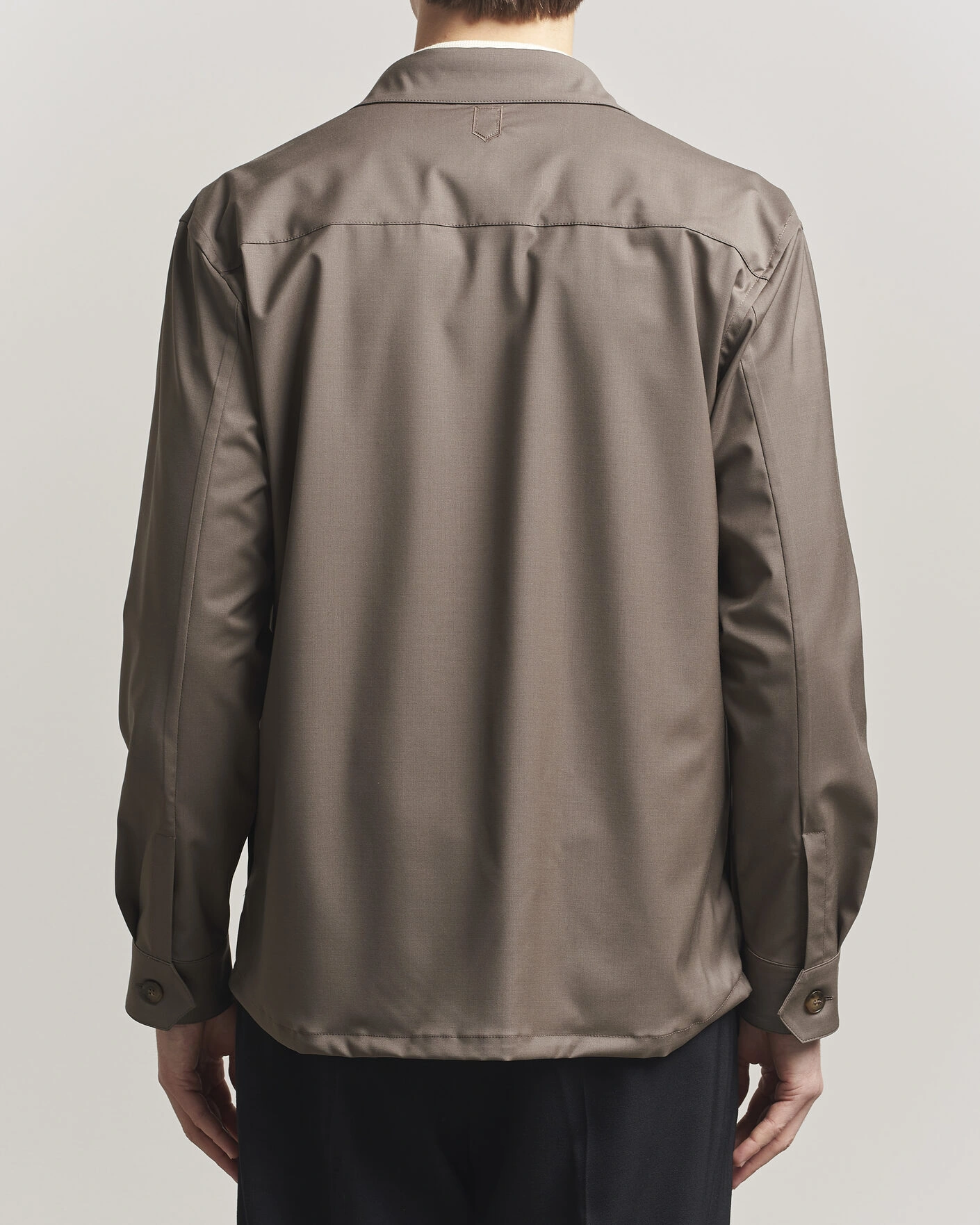 Herre | Skjorter | Canali | Travel Wool Overshirt Brown