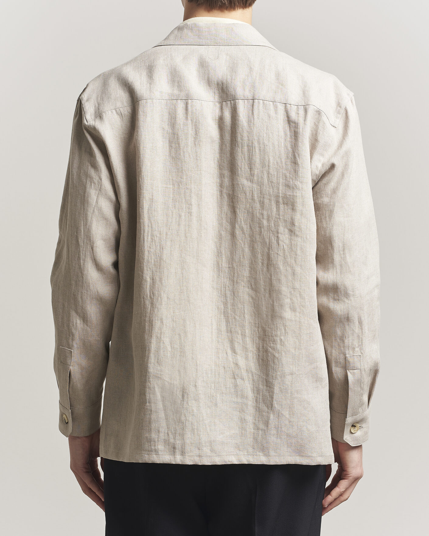 Herre | Skjorter | Canali | Linen Shirt Jacket Beige