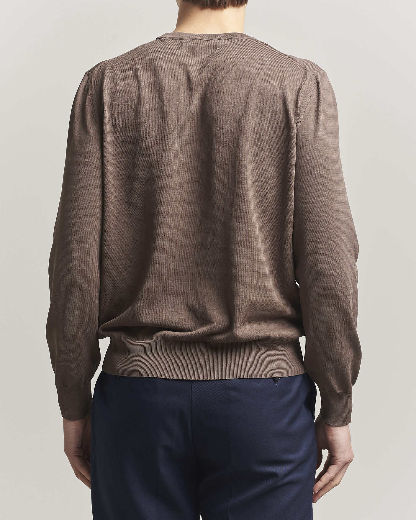 Herre | Gensere | Canali | Cotton Crew Neck Pullover Brown