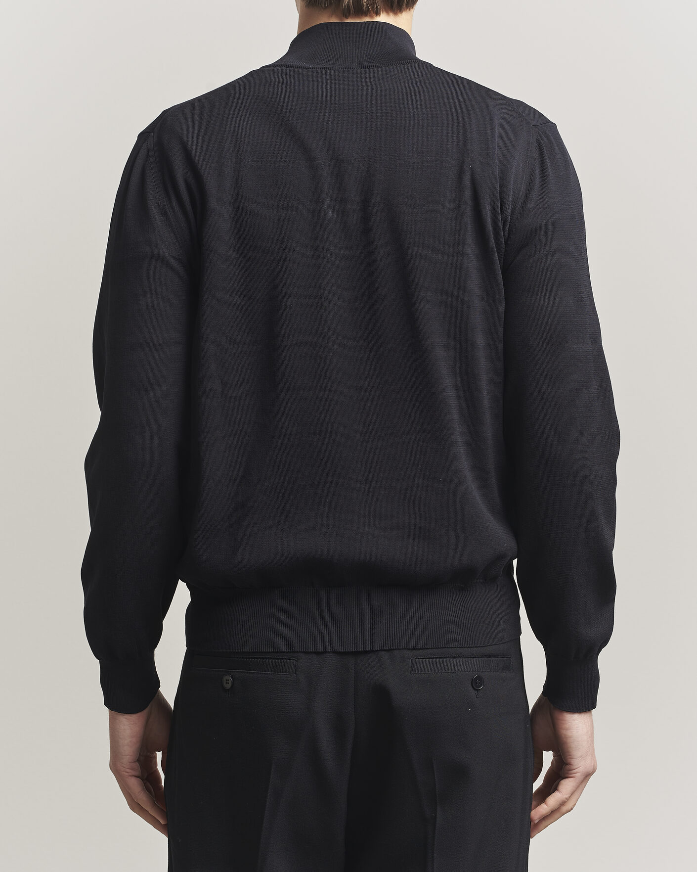 Herre | Gensere | Canali | Cotton Half Zip Black