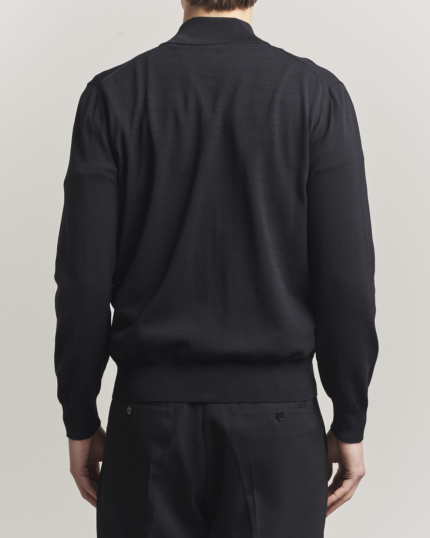 Herre | Gensere | Canali | Cotton Full Zip Black