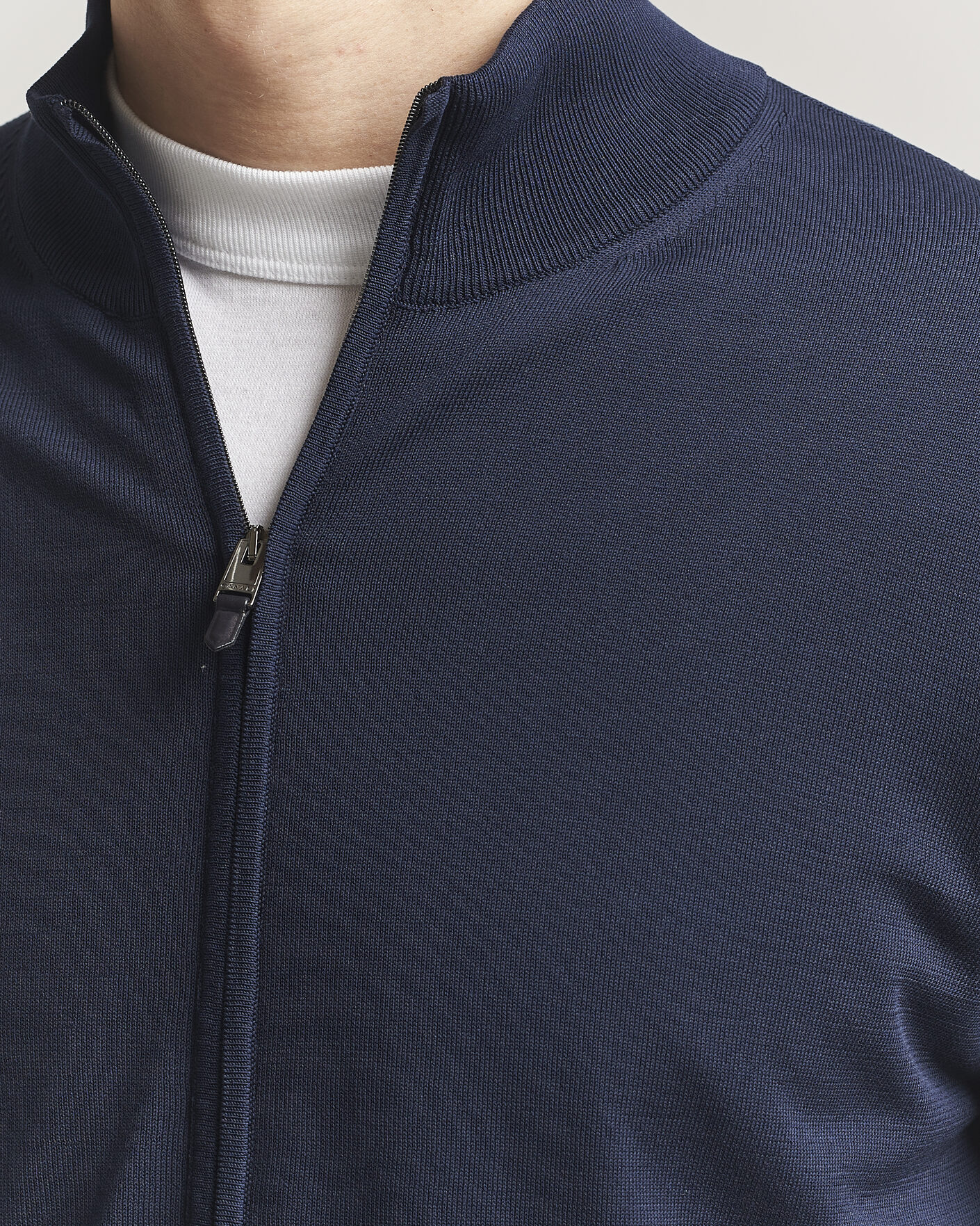 Herre | Gensere | Canali | Cotton Full Zip Navy