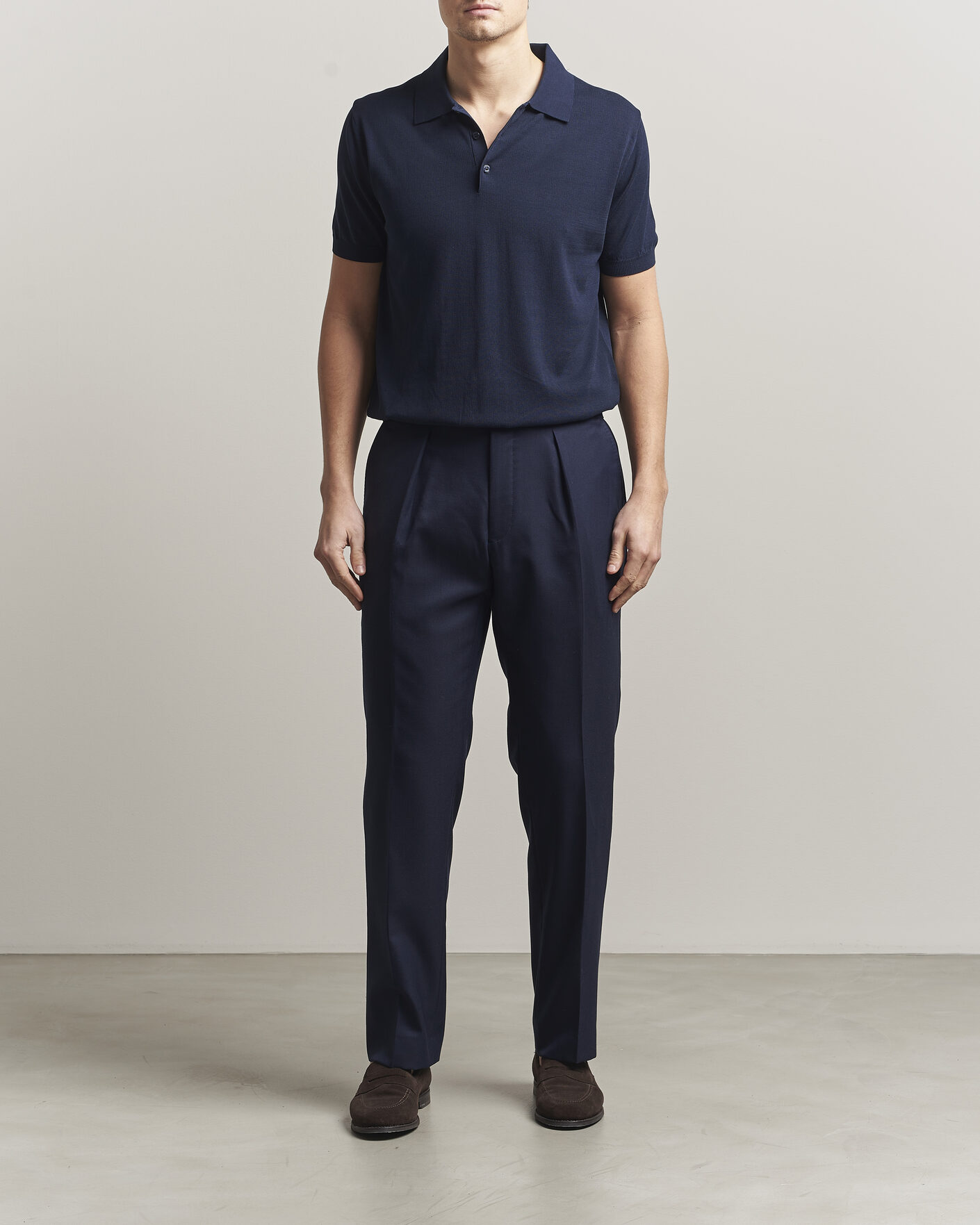 Herre | Pikéer | Canali | Cotton Short Sleeve Polo Navy