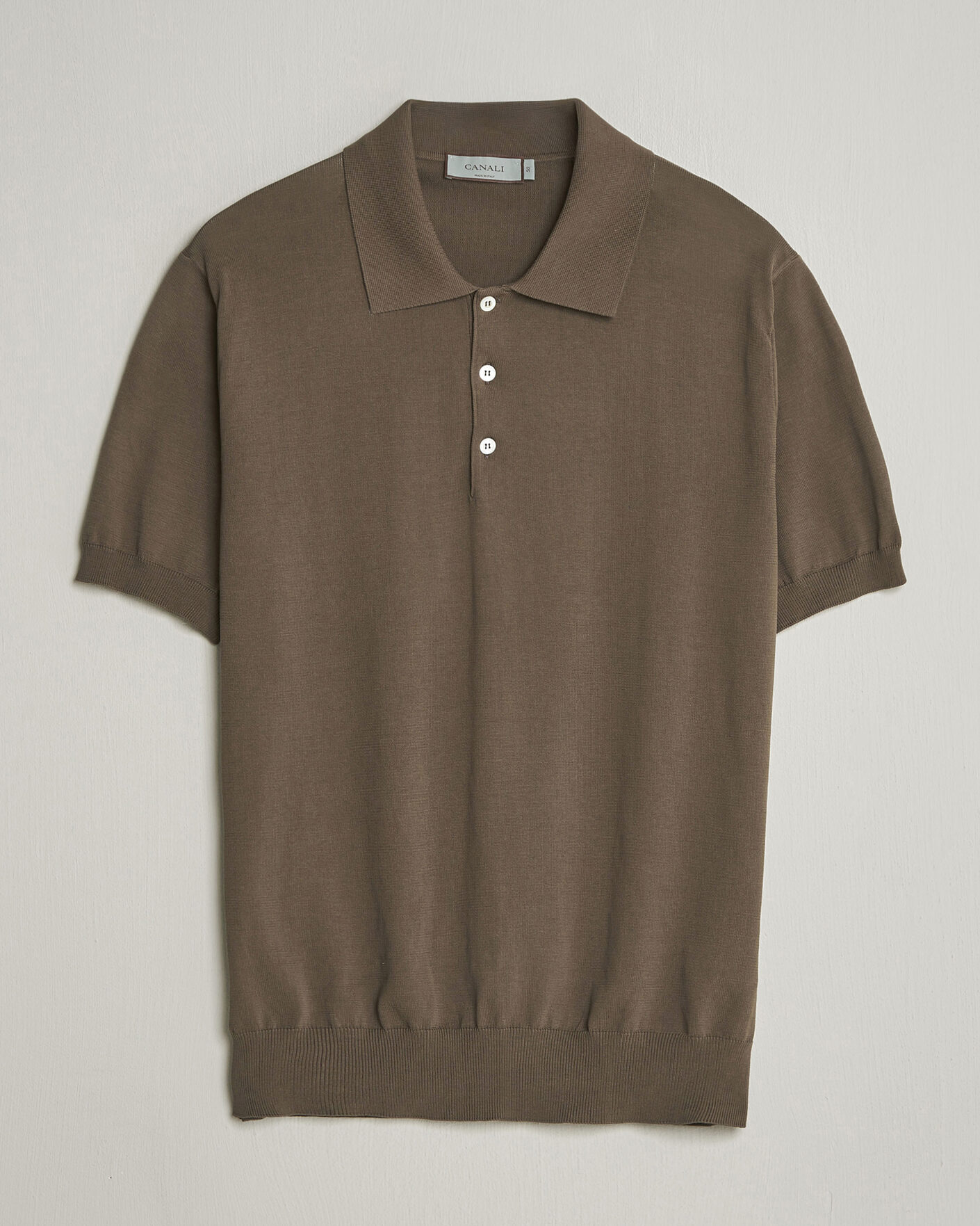 Herre | Pikéer | Canali | Cotton Short Sleeve Polo Brown