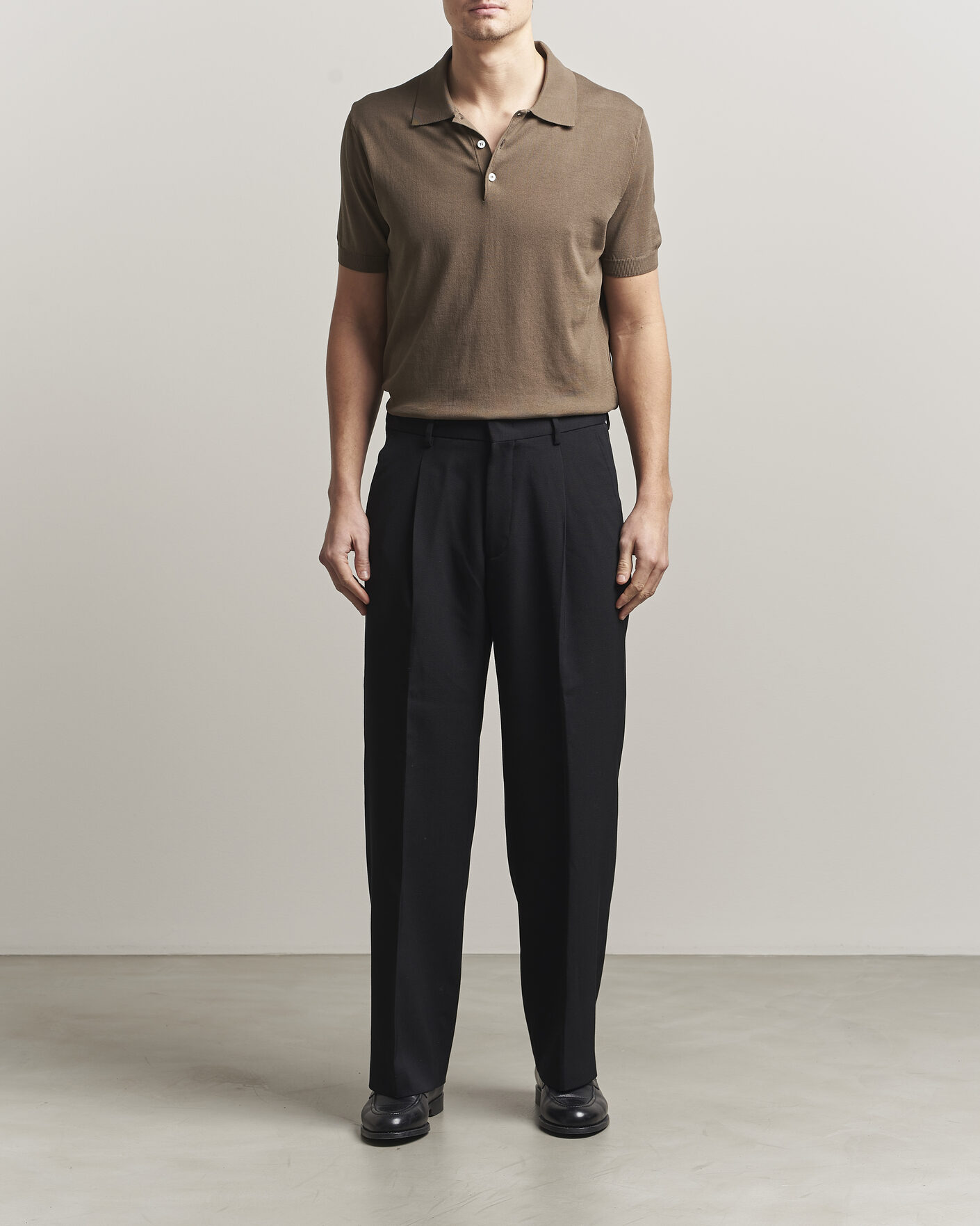 Herre | Pikéer | Canali | Cotton Short Sleeve Polo Brown