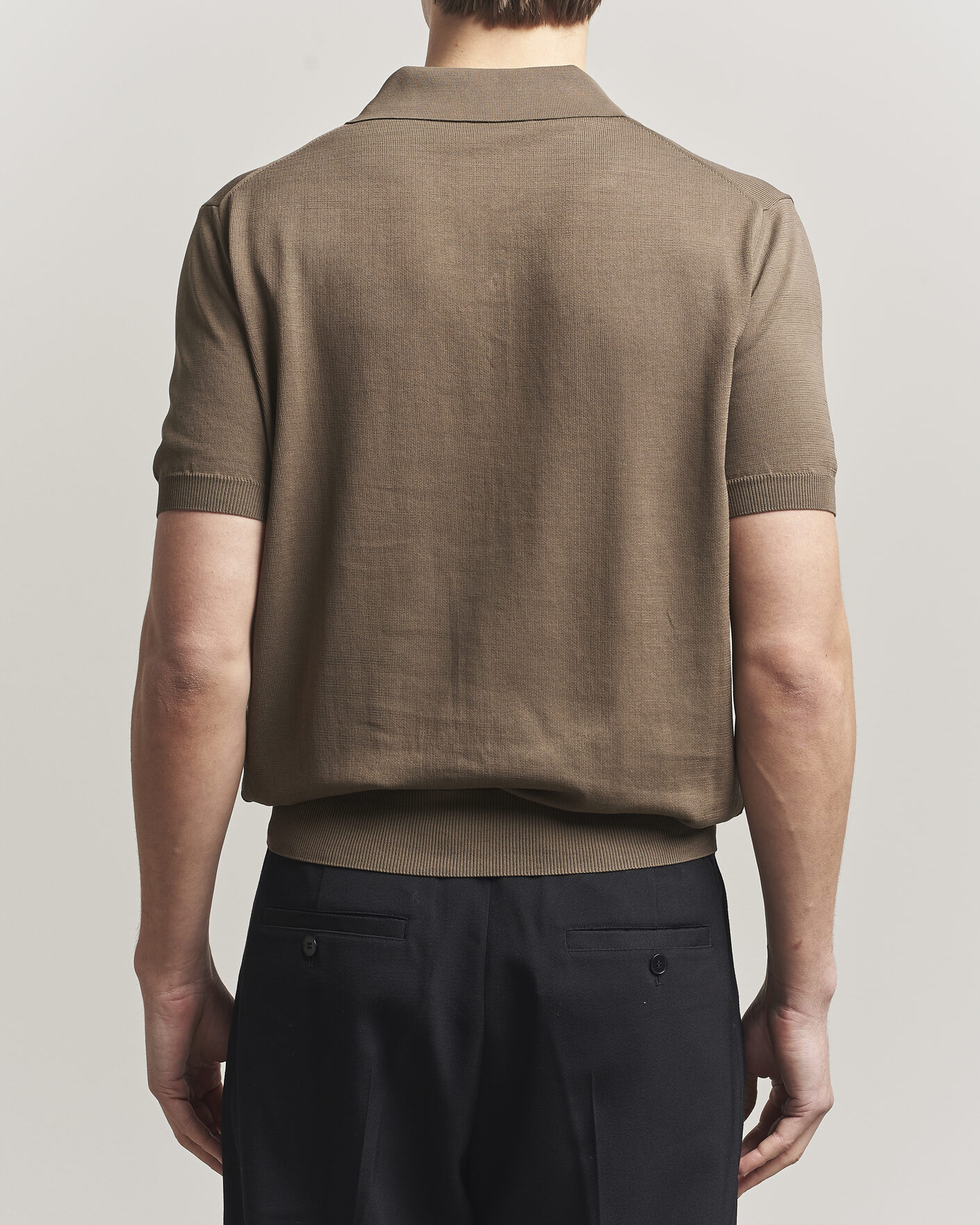 Herre | Pikéer | Canali | Cotton Short Sleeve Polo Brown